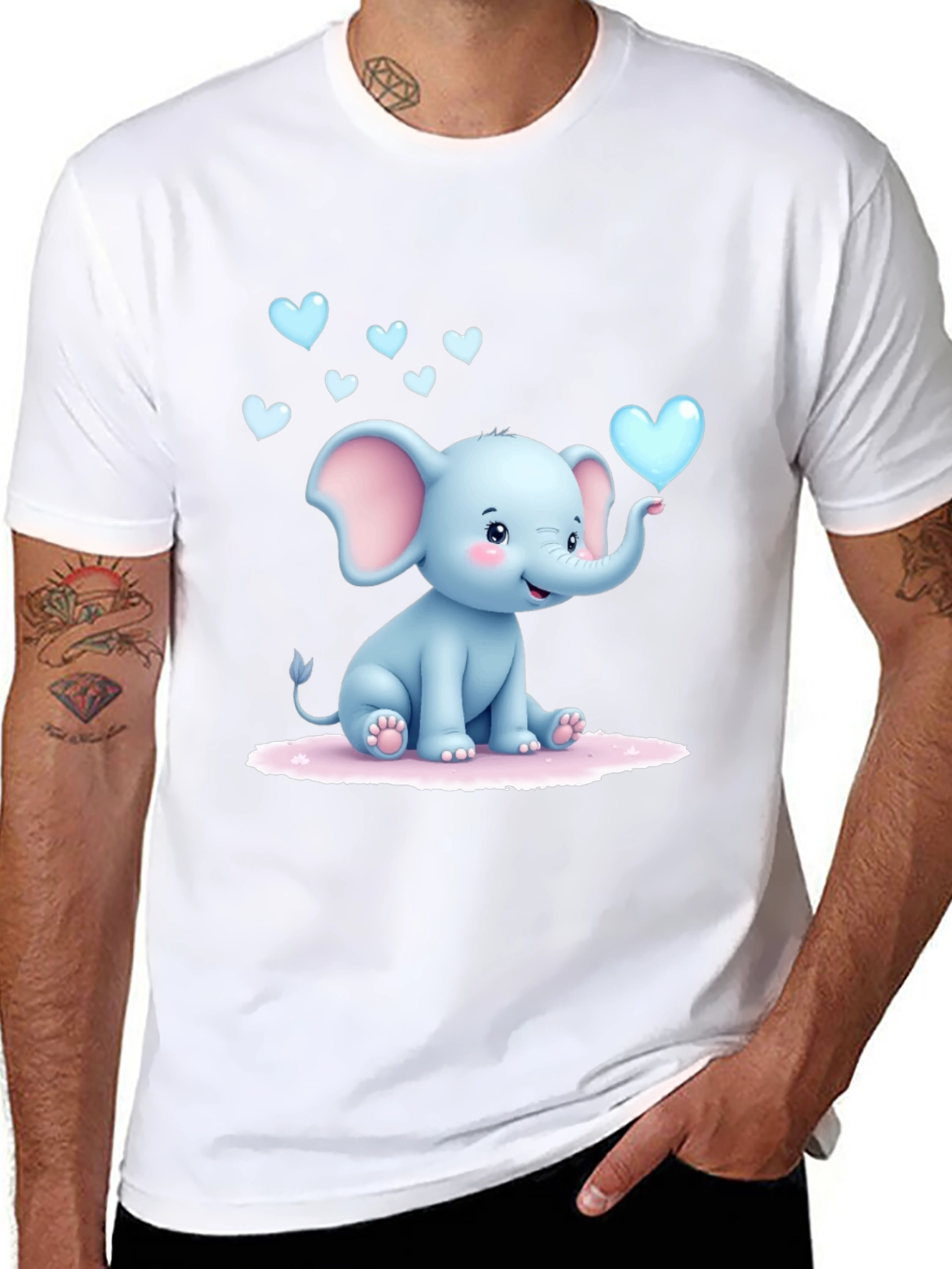 Cute Elephant Graphic T-Shirt