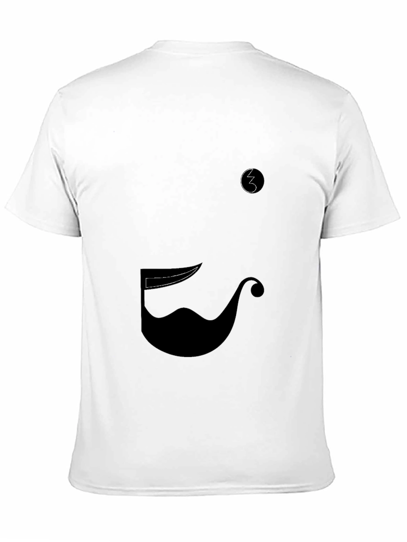 Whimsical Mustache Graphic Tee - Black Cotton Blend