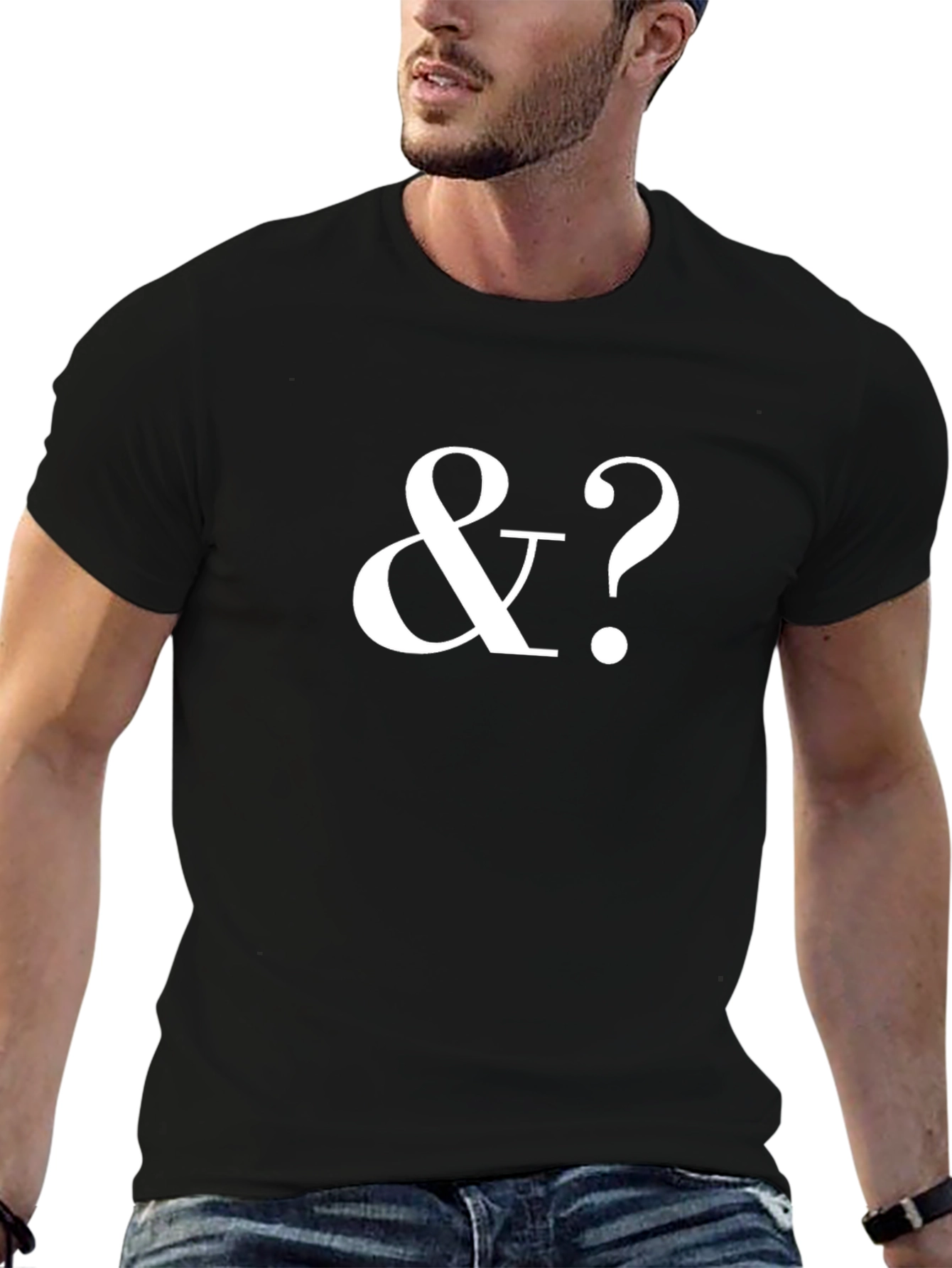 Black T-shirt with &? Graphic