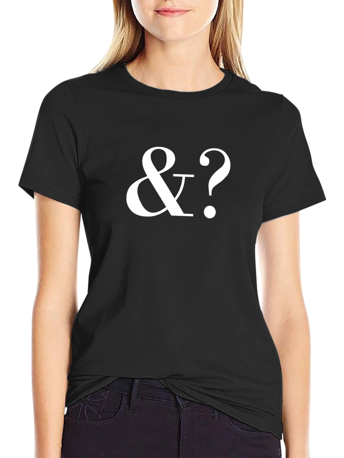 Black T-shirt with &? Graphic