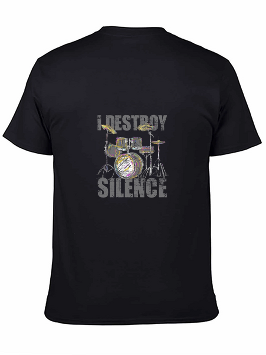 I Destroy Silence Drum Kit Black T-Shirt