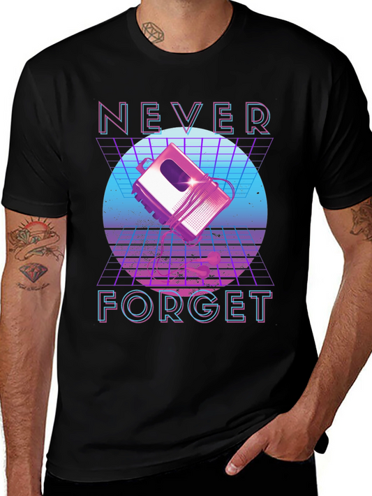 Retro Cassette Player T-Shirt - Never Forget Graphic Tee