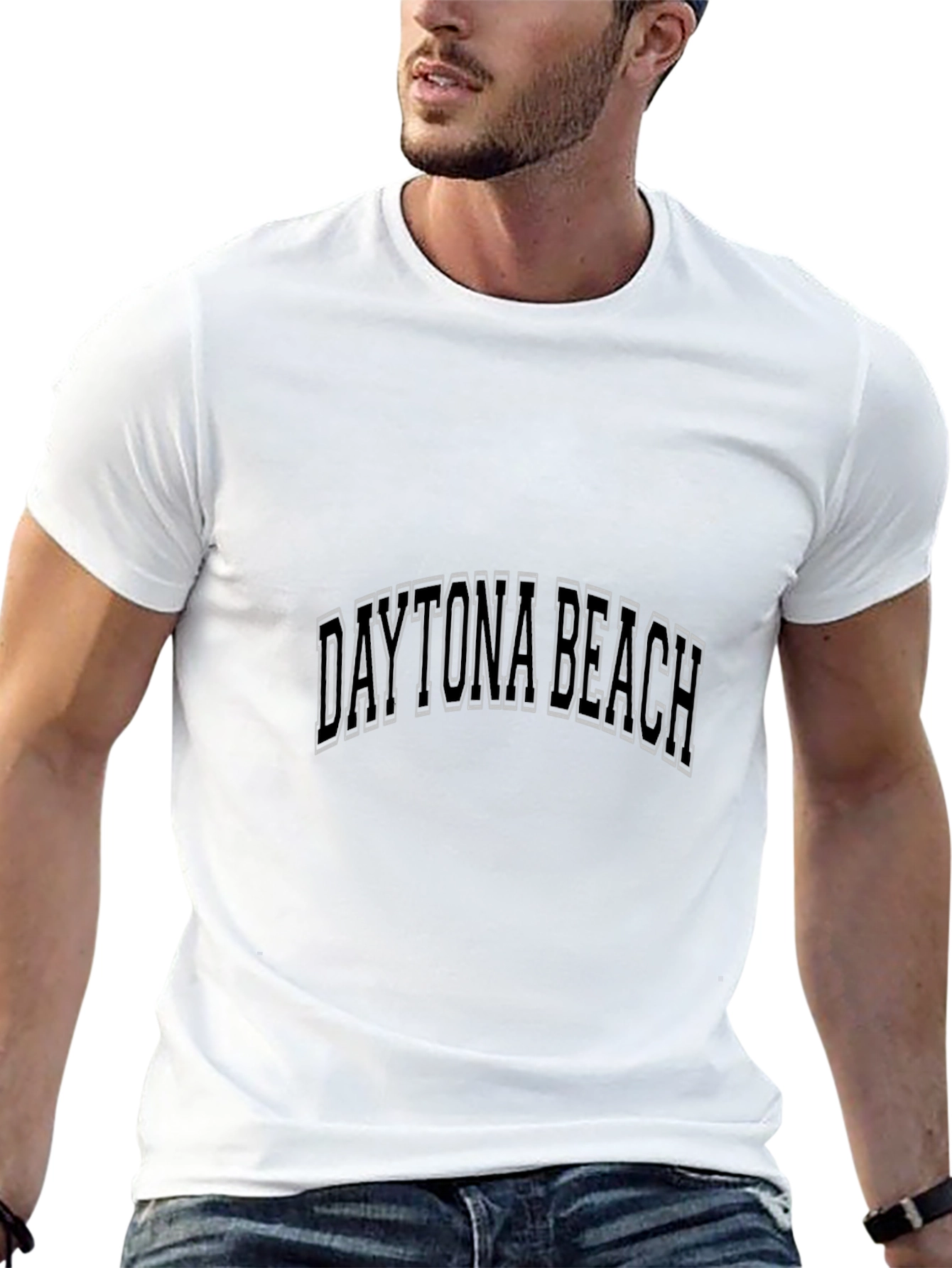 Daytona Beach Graphic Tee - Black Cotton Blend