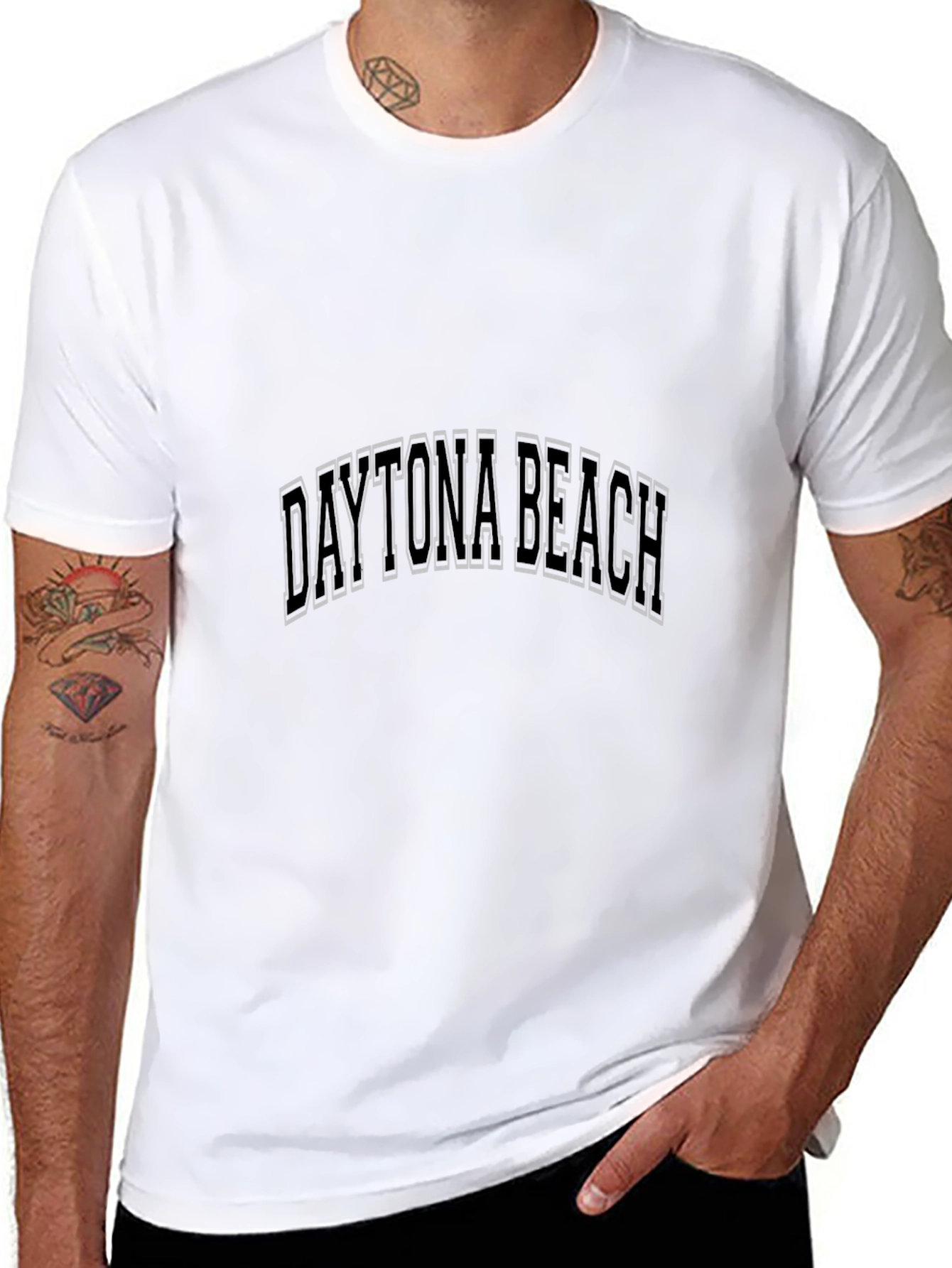 Daytona Beach Graphic Tee - Black Cotton Blend