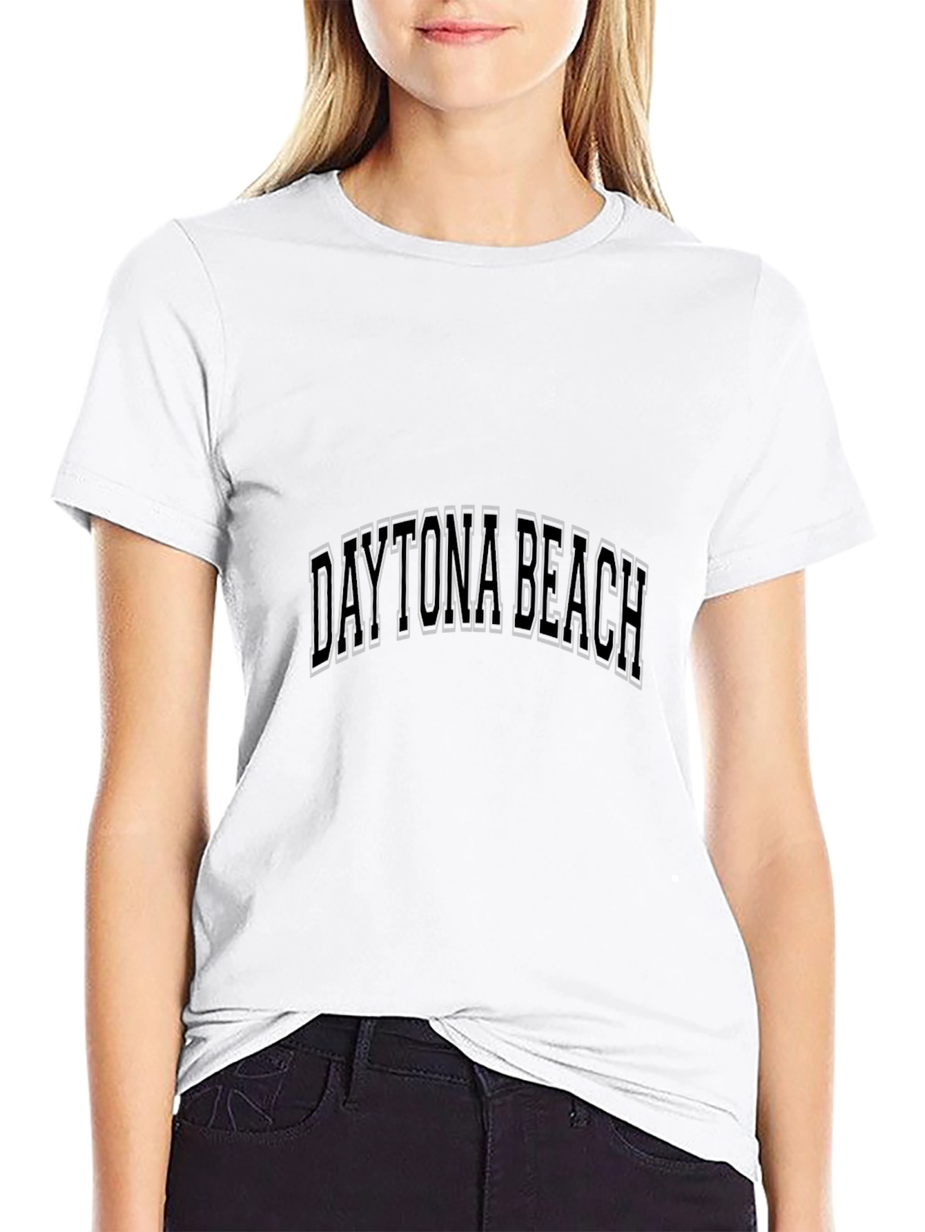 Daytona Beach Graphic Tee - Black Cotton Blend
