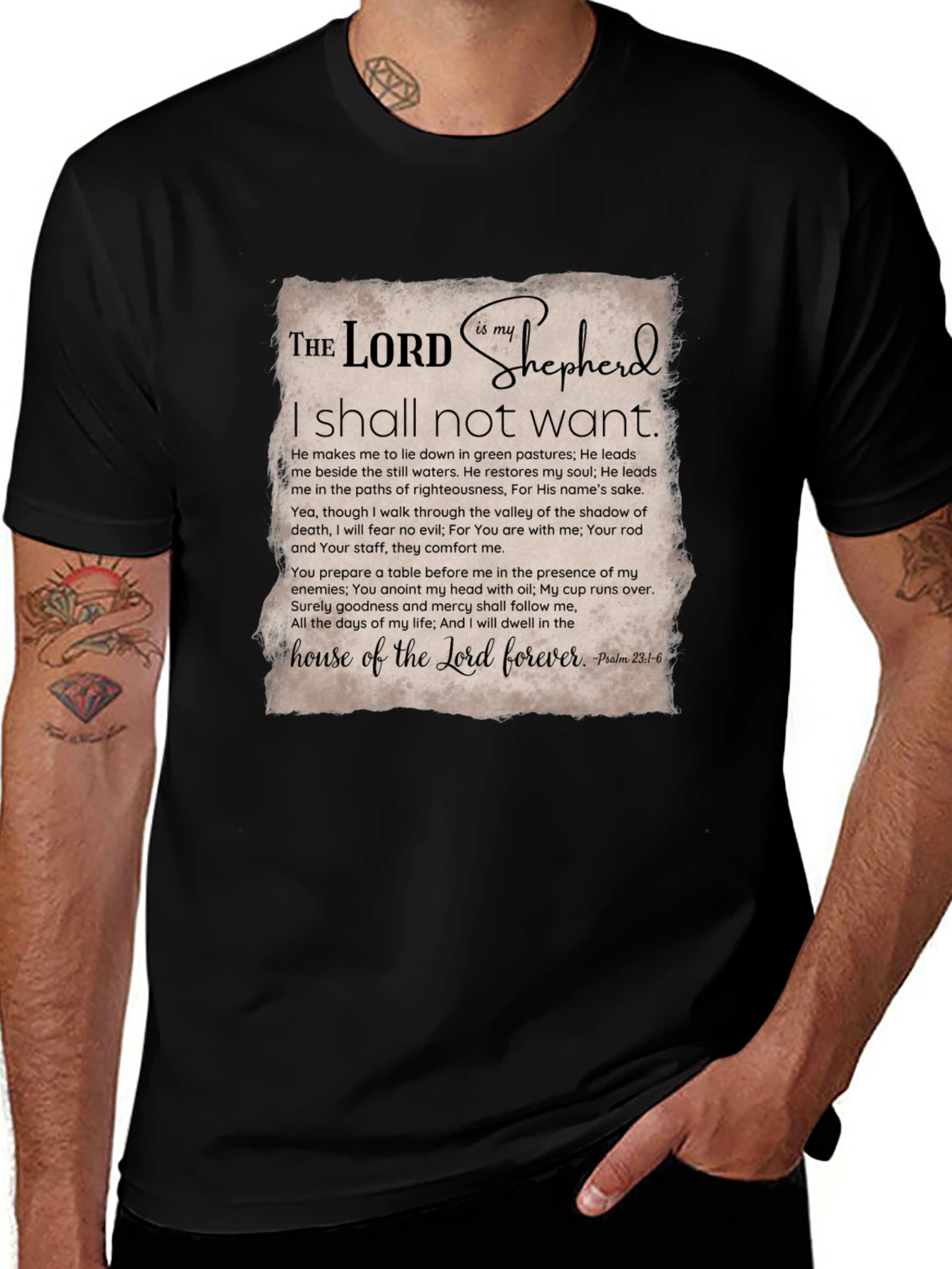 The Lord is My Shepherd Black T-Shirt