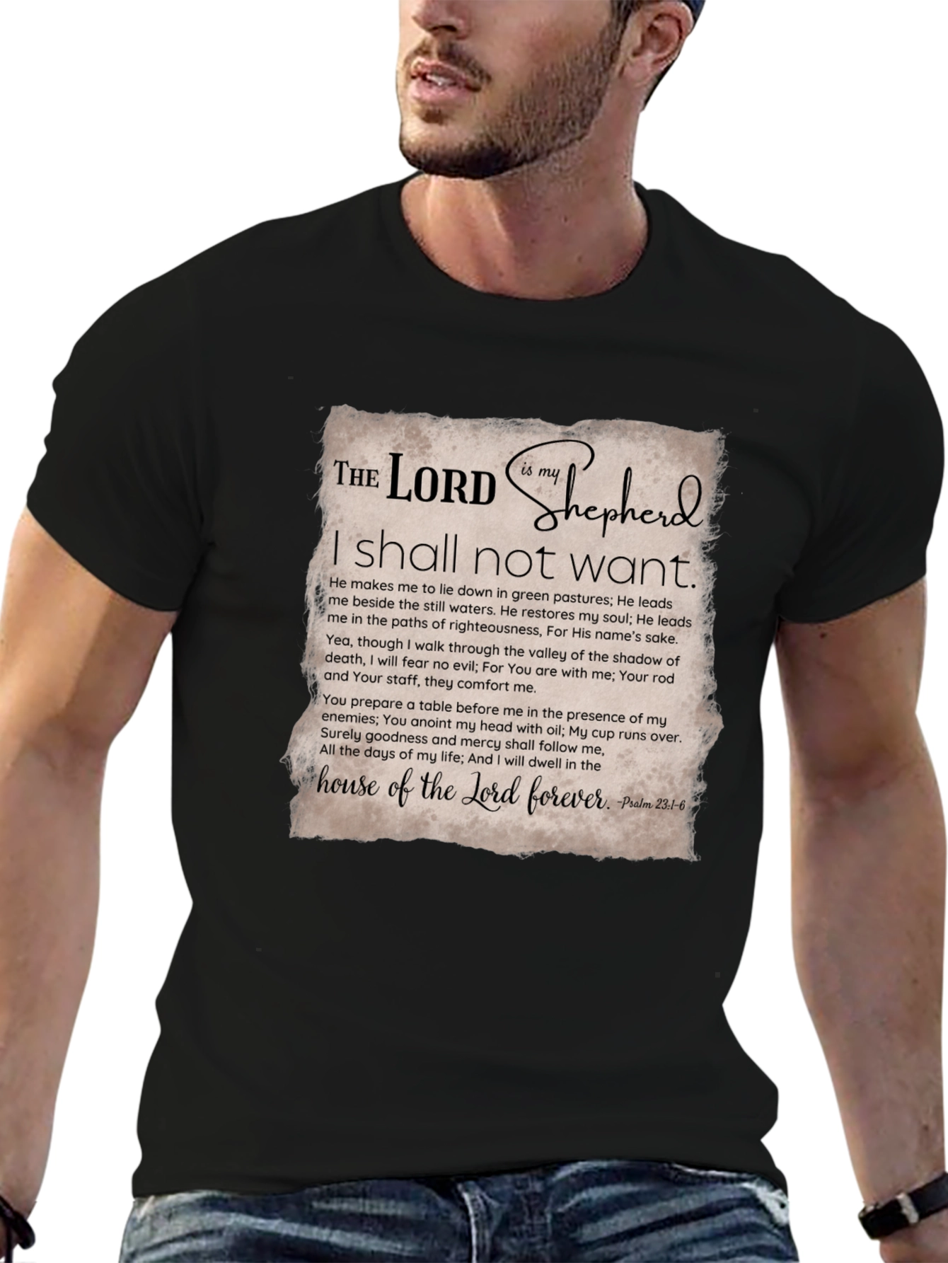 The Lord is My Shepherd Black T-Shirt