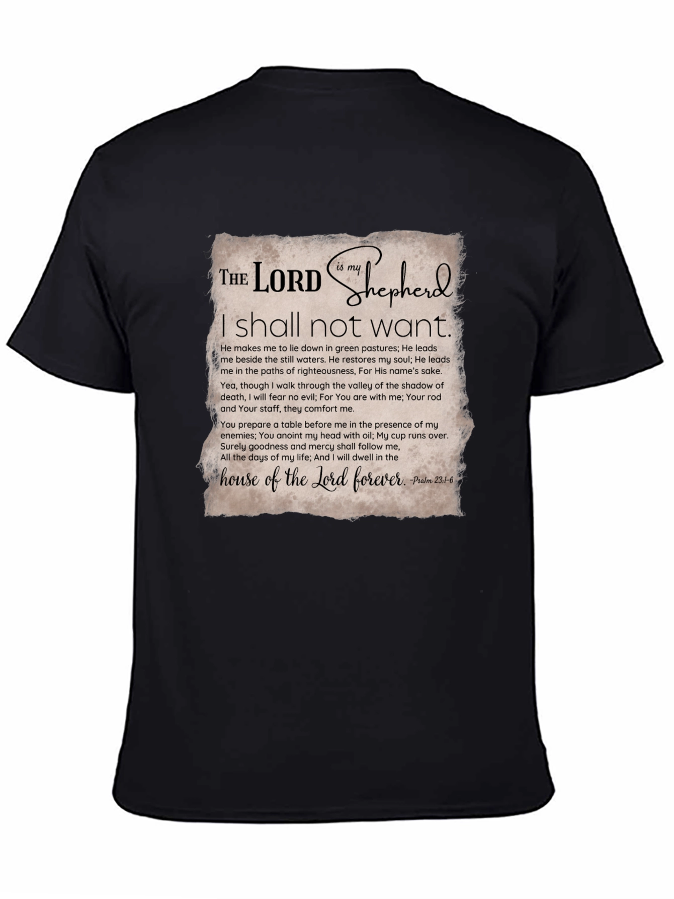 The Lord is My Shepherd Black T-Shirt