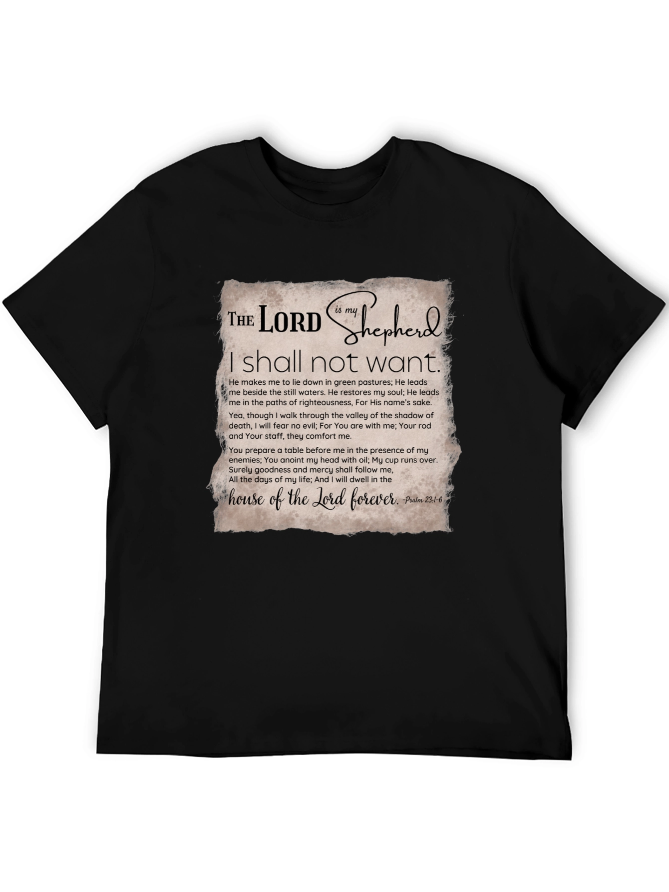 The Lord is My Shepherd Black T-Shirt