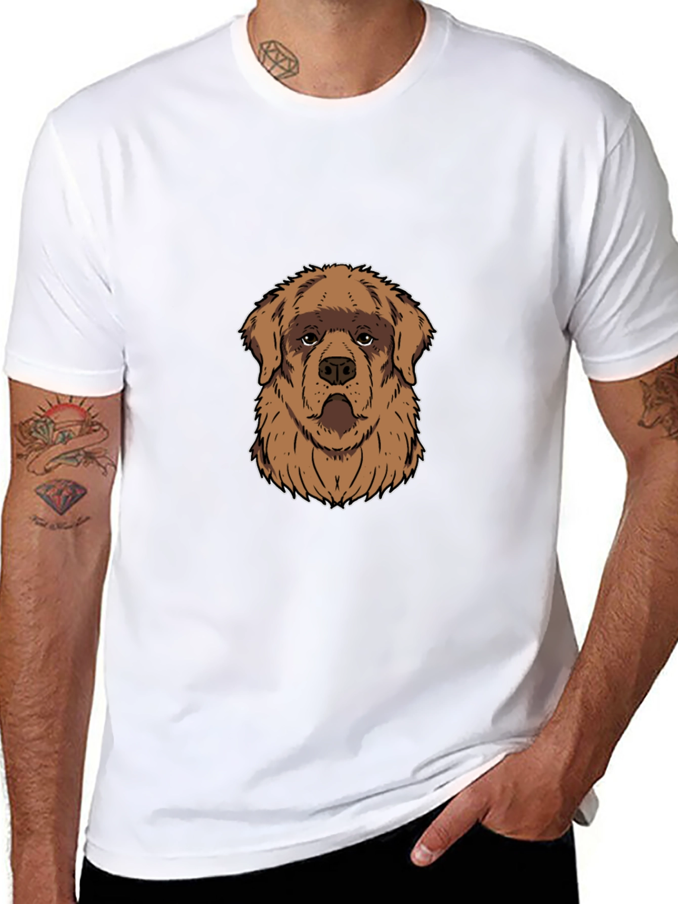 Dog Graphic Black T-Shirt - Casual Style