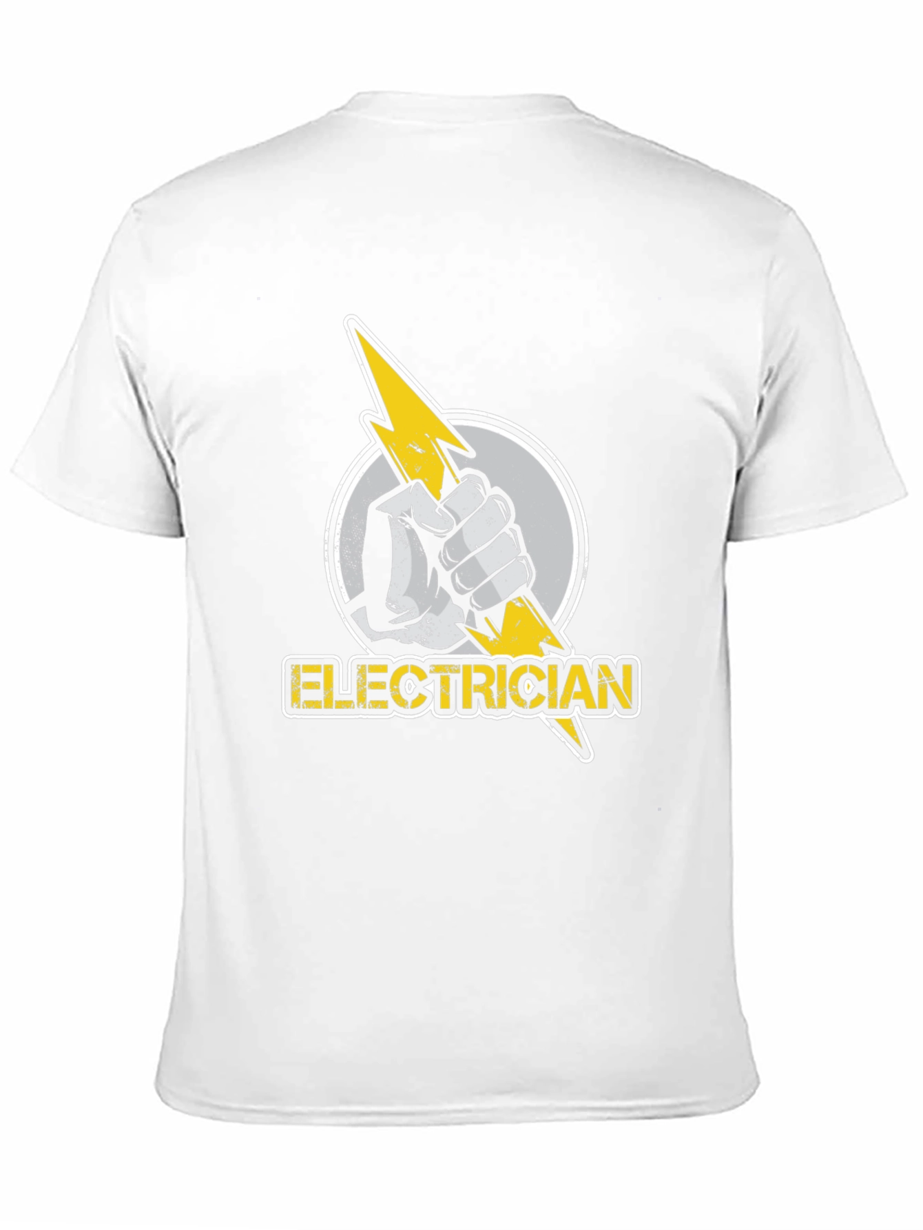 Electrician T-Shirt: Hand Holding Lightning Bolt Design