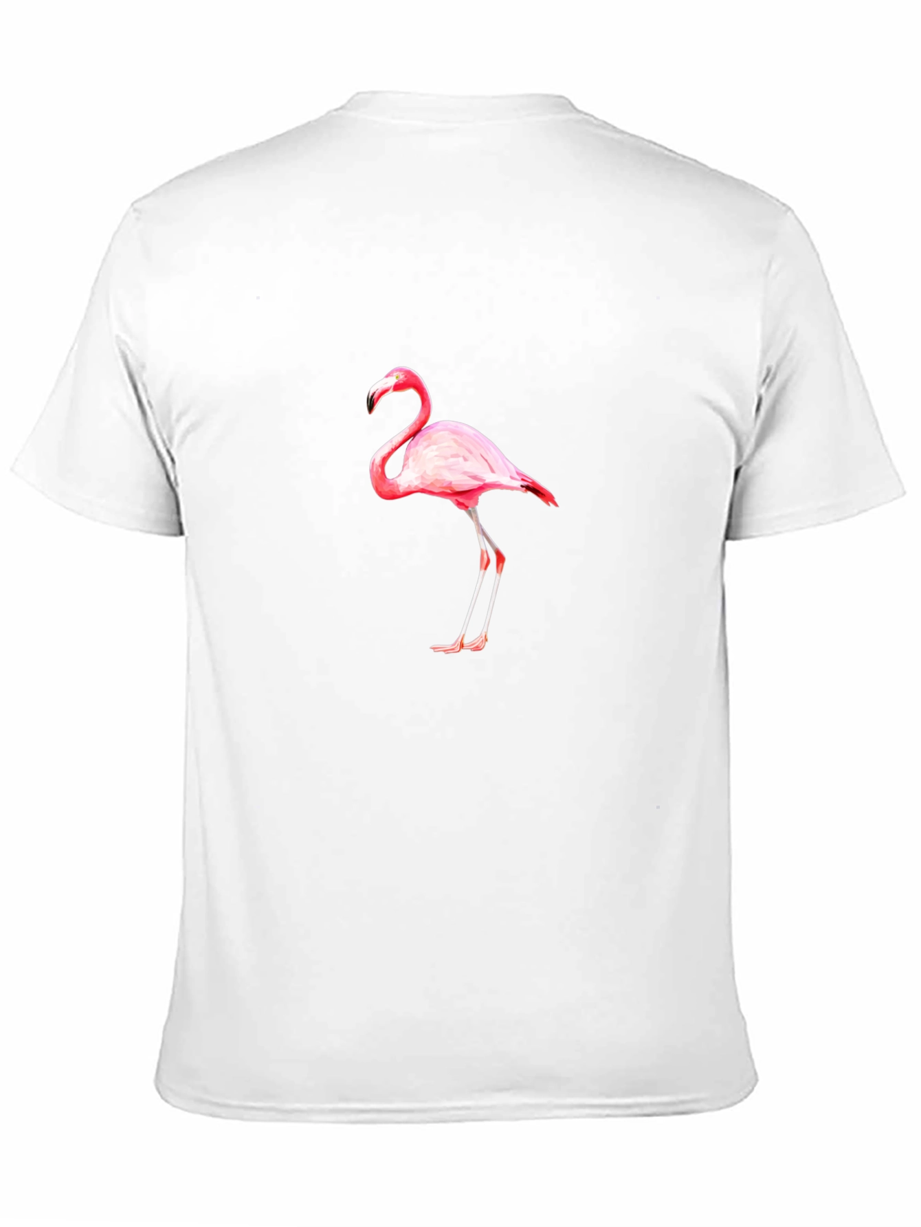 Black T-Shirt with Pink Flamingo Print