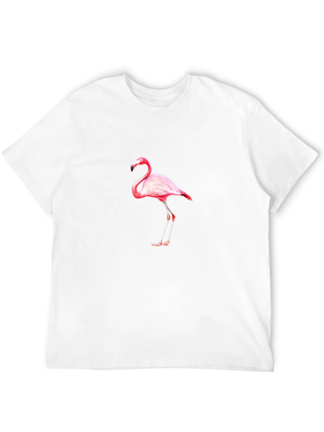 Black T-Shirt with Pink Flamingo Print