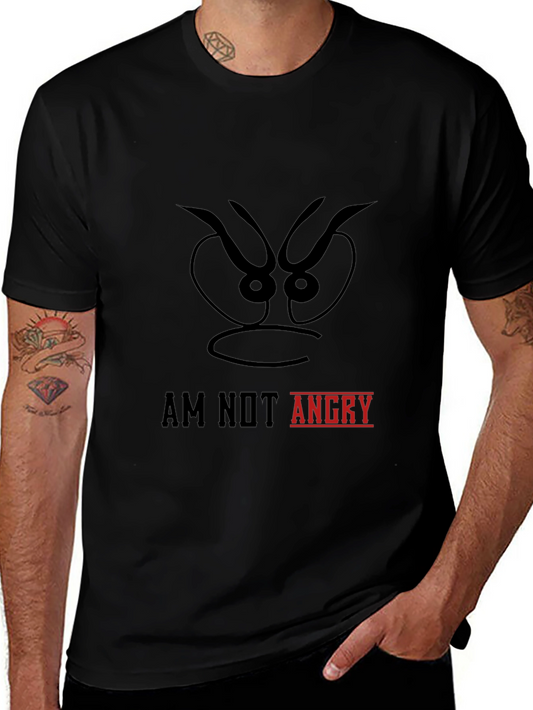 Am Not Angry Graphic Tee - Mens Black Cotton T-Shirt