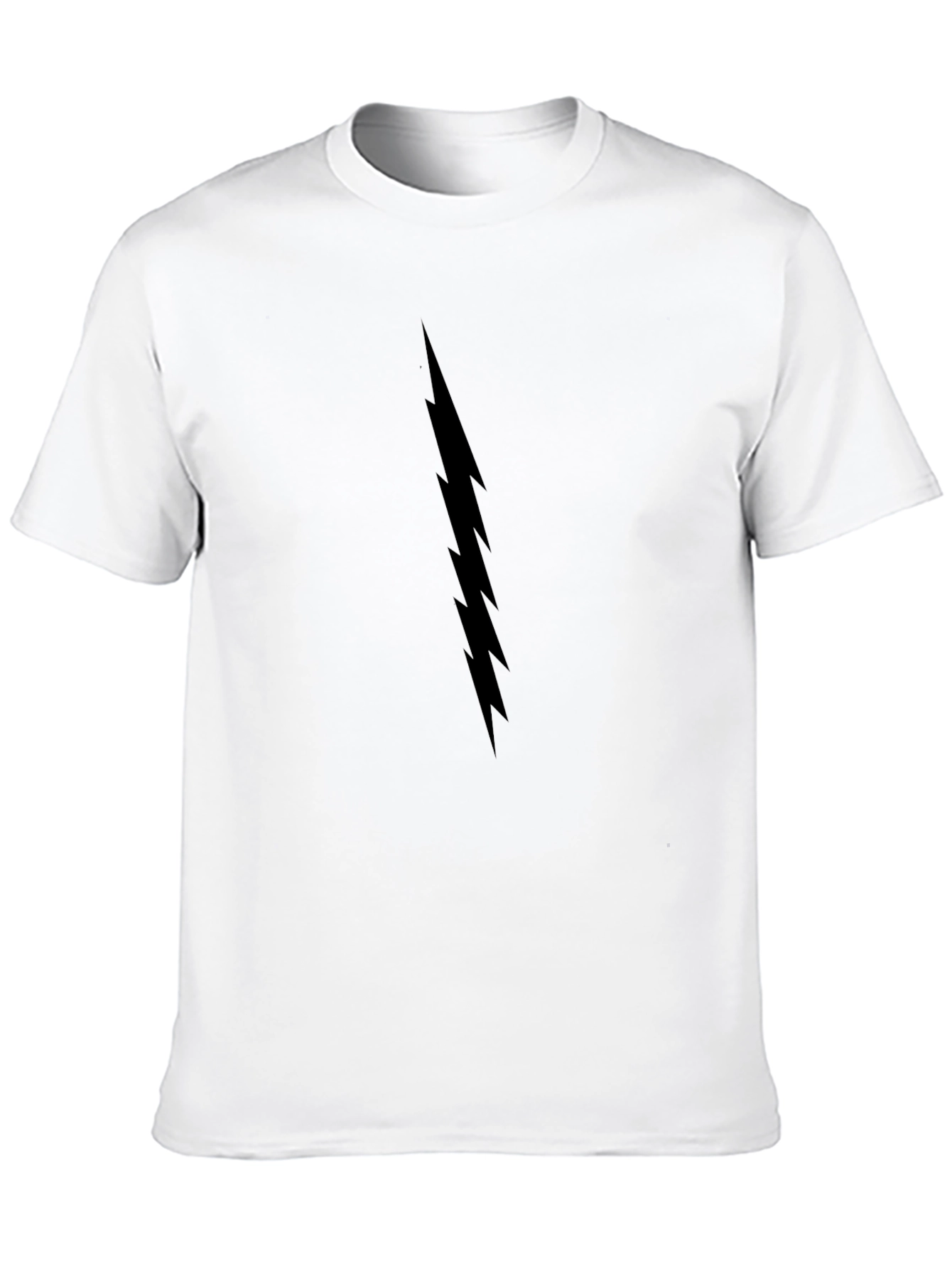 Black T-Shirt with Lightning Bolt Graphic