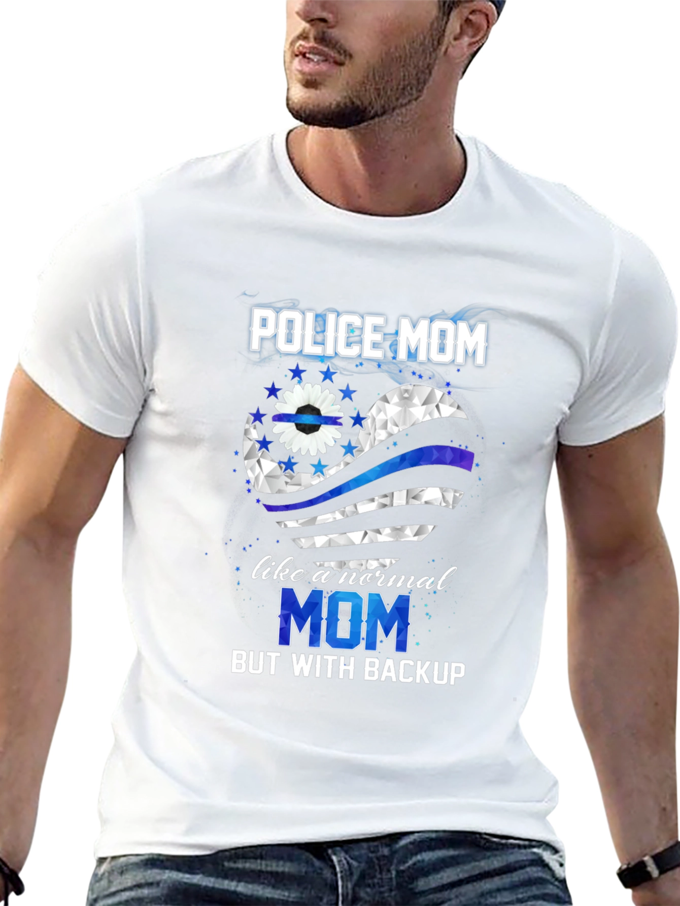 Police Mom T-Shirt: With Backup Support Tee