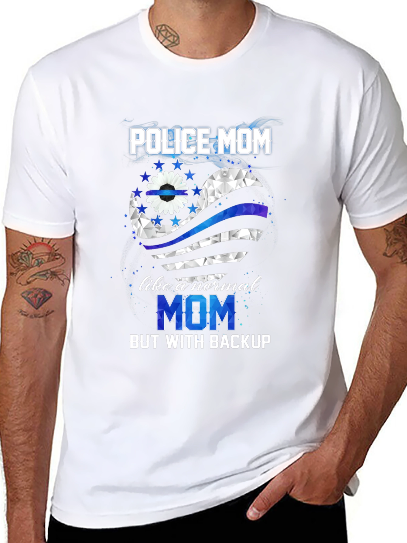 Police Mom T-Shirt: With Backup Support Tee
