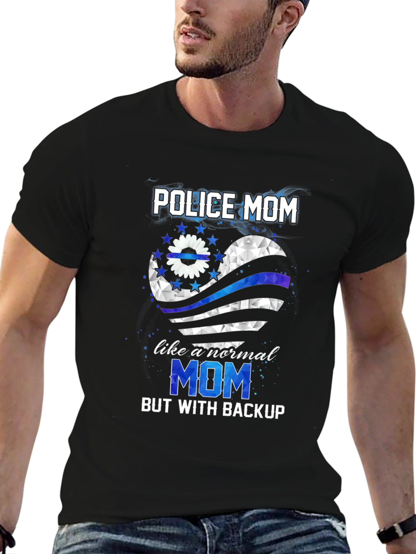 Police Mom T-Shirt: With Backup Support Tee