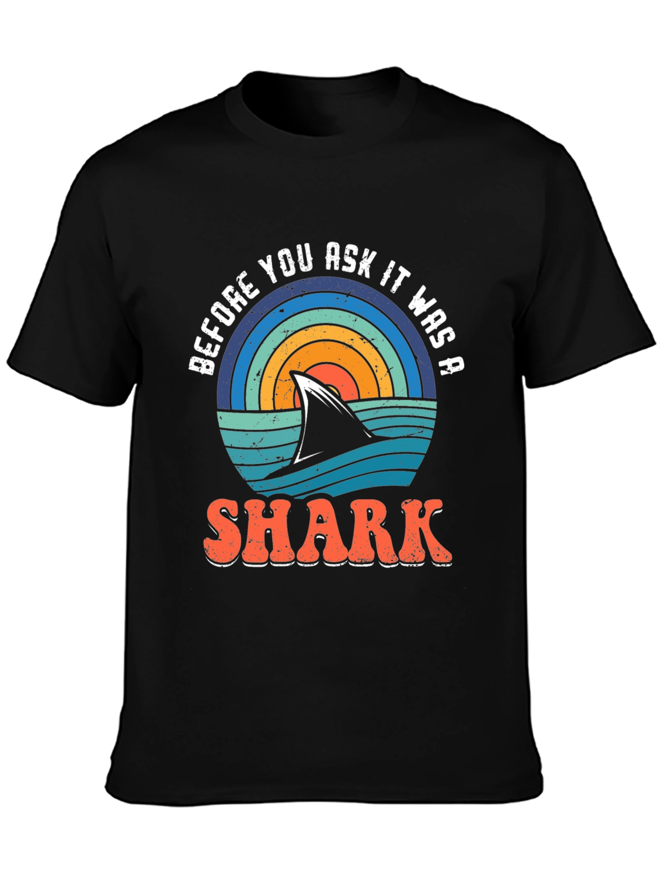 Retro Shark Graphic T-Shirt - Before You Ask