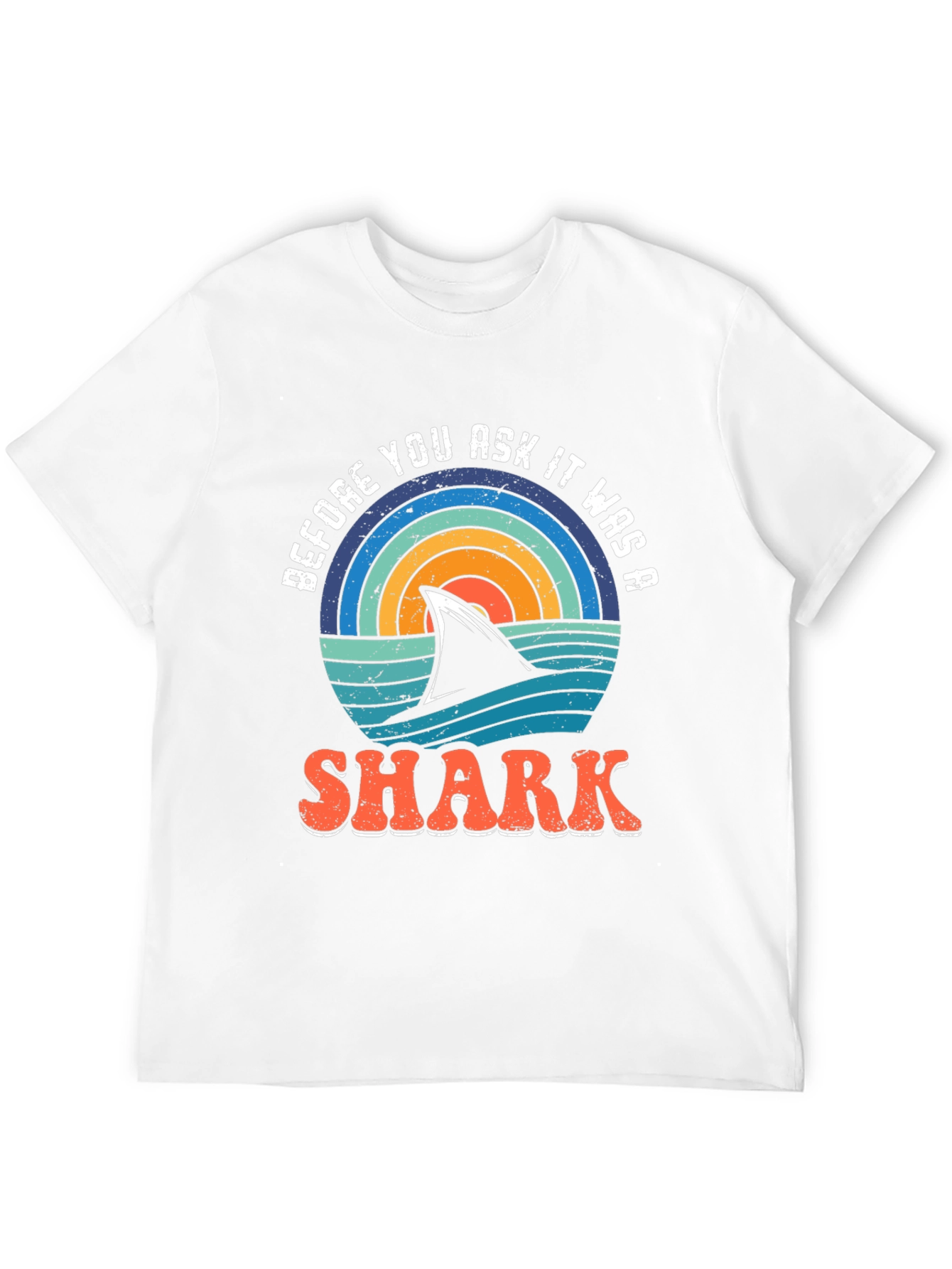 Retro Shark Graphic T-Shirt - Before You Ask