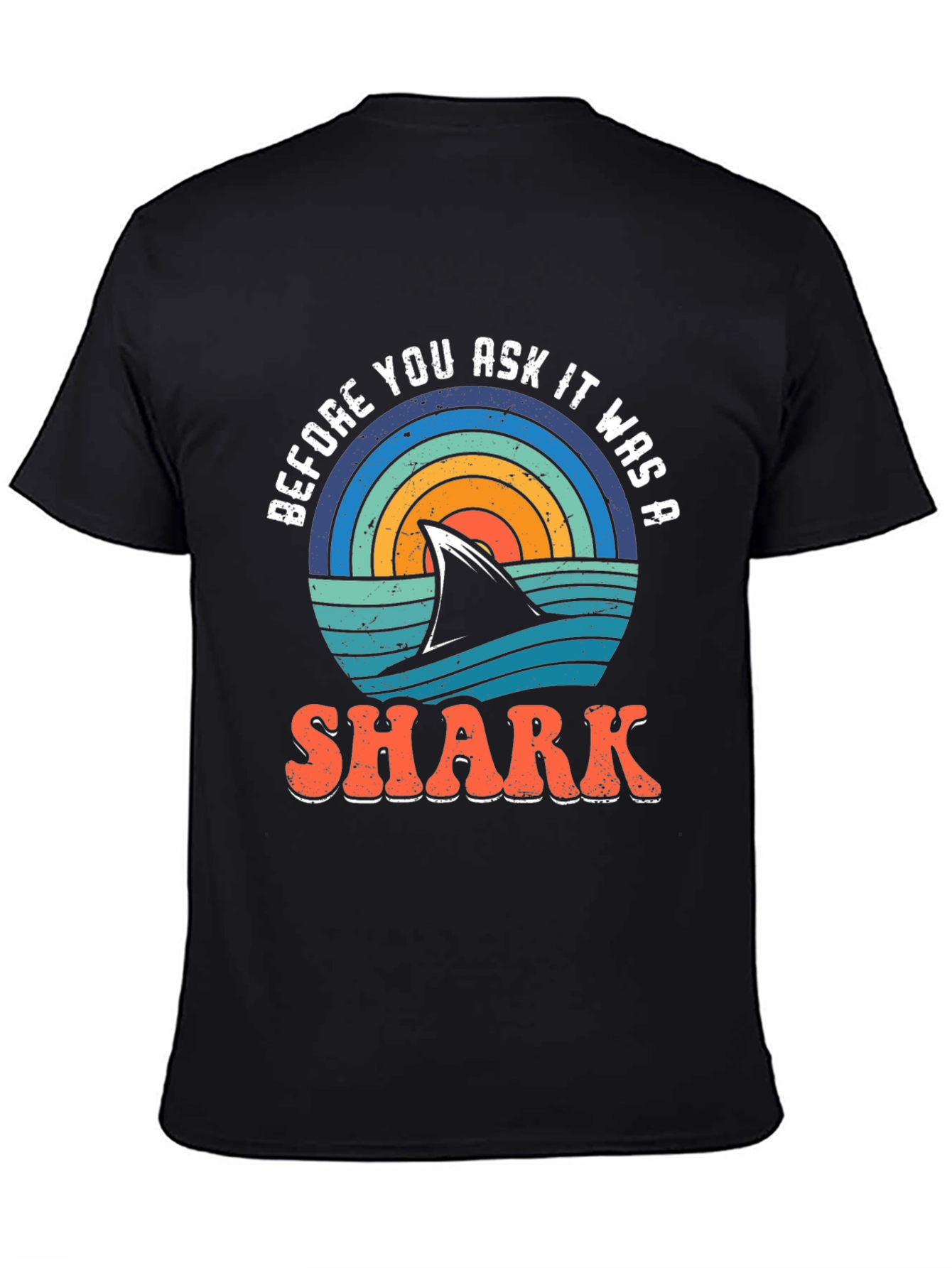 Retro Shark Graphic T-Shirt - Before You Ask