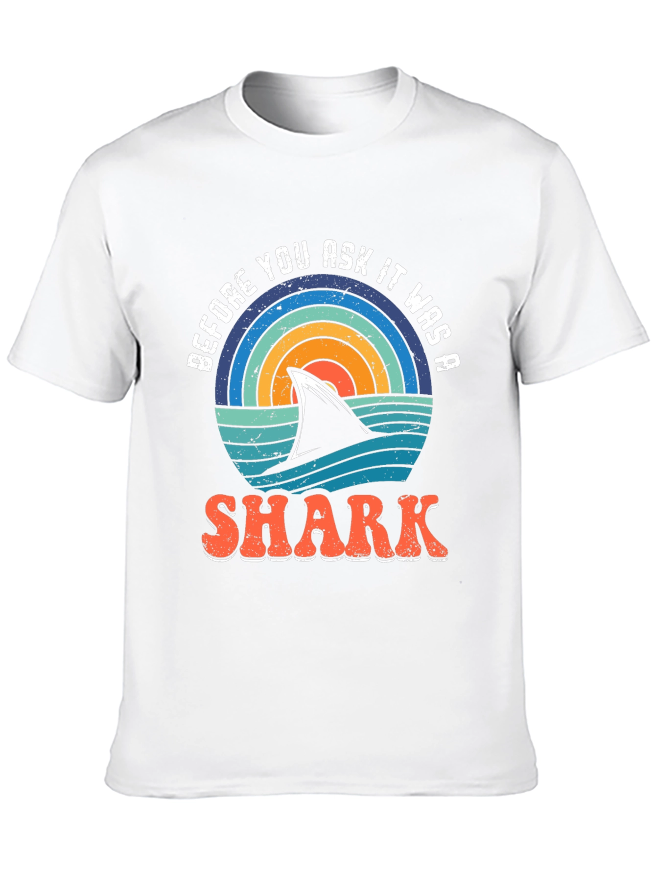 Retro Shark Graphic T-Shirt - Before You Ask