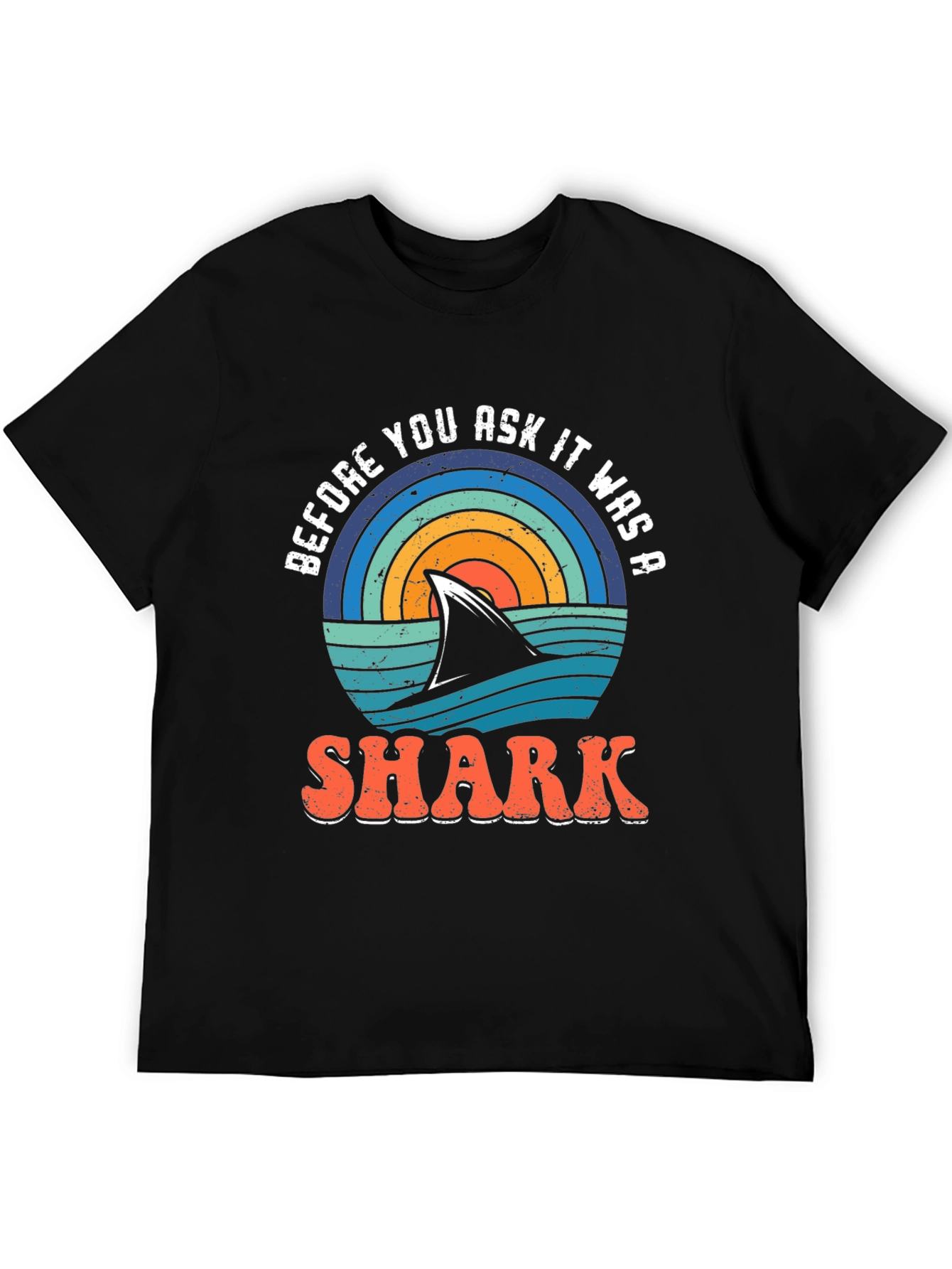 Retro Shark Graphic T-Shirt - Before You Ask