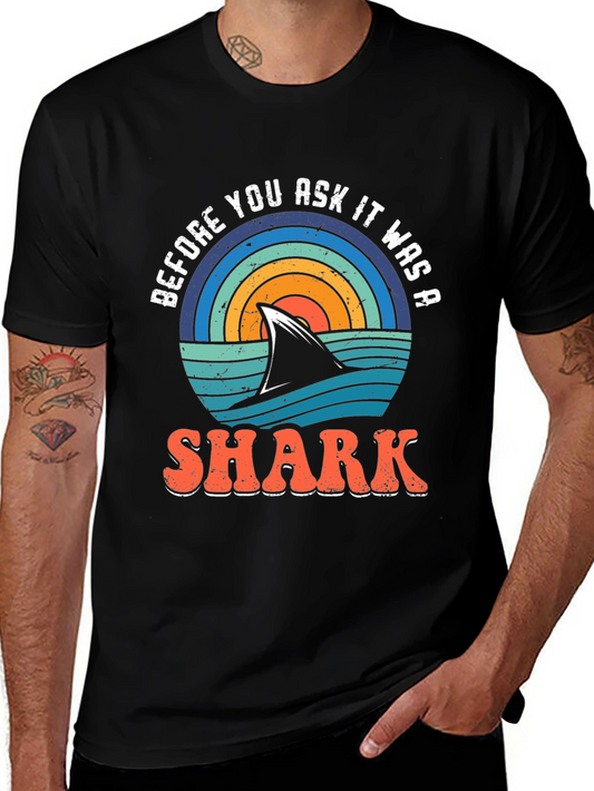 Retro Shark Graphic T-Shirt - Before You Ask