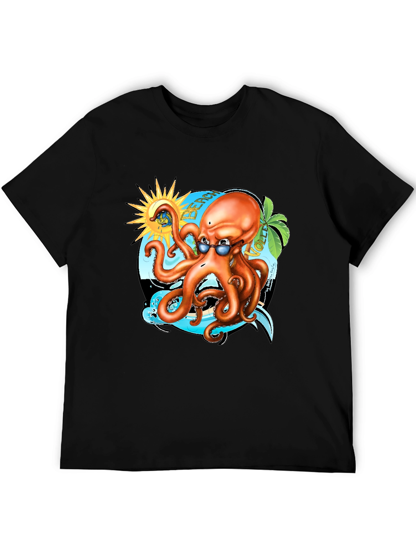 Cool Octopus Beach Volleyball Graphic Tee