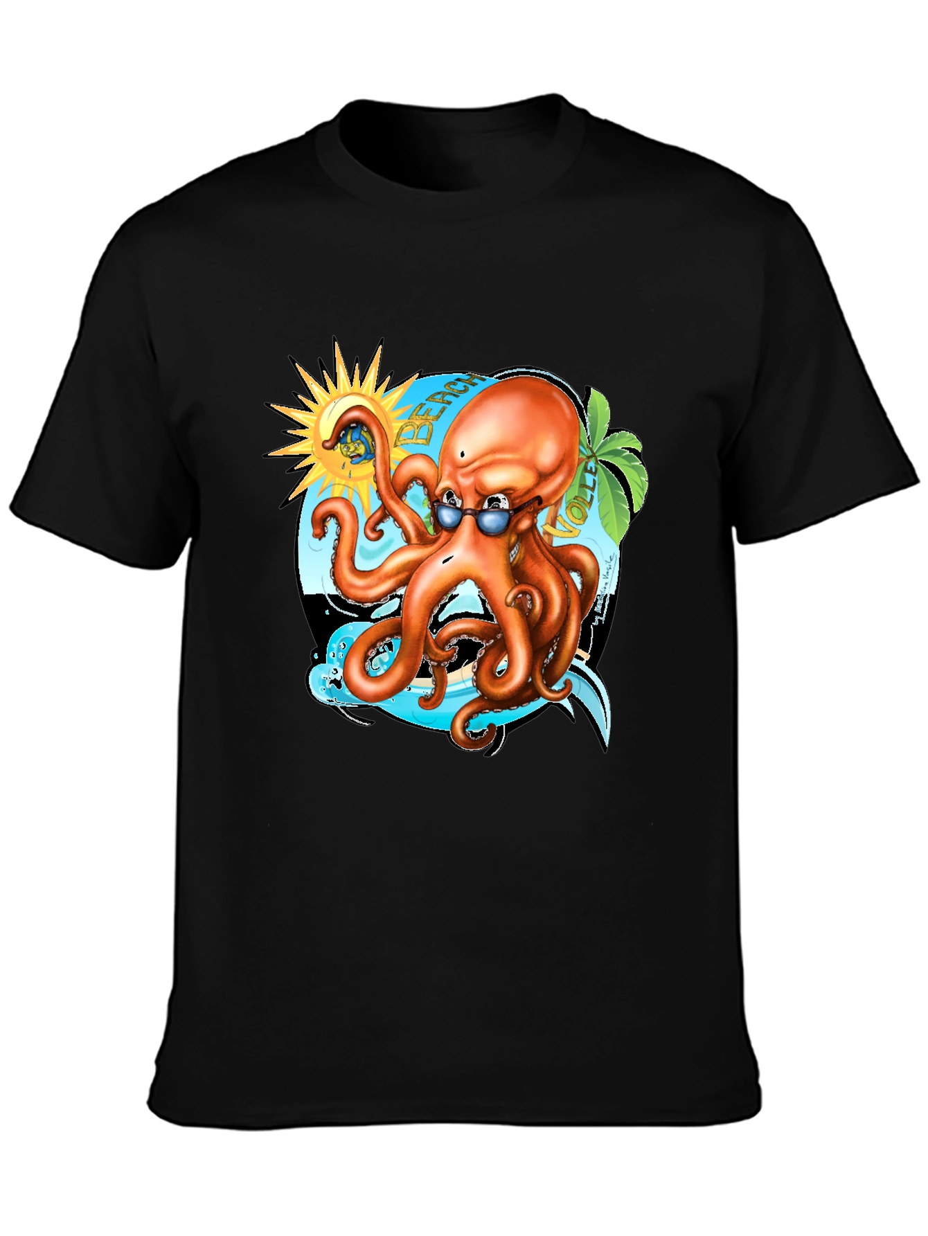 Cool Octopus Beach Volleyball Graphic Tee