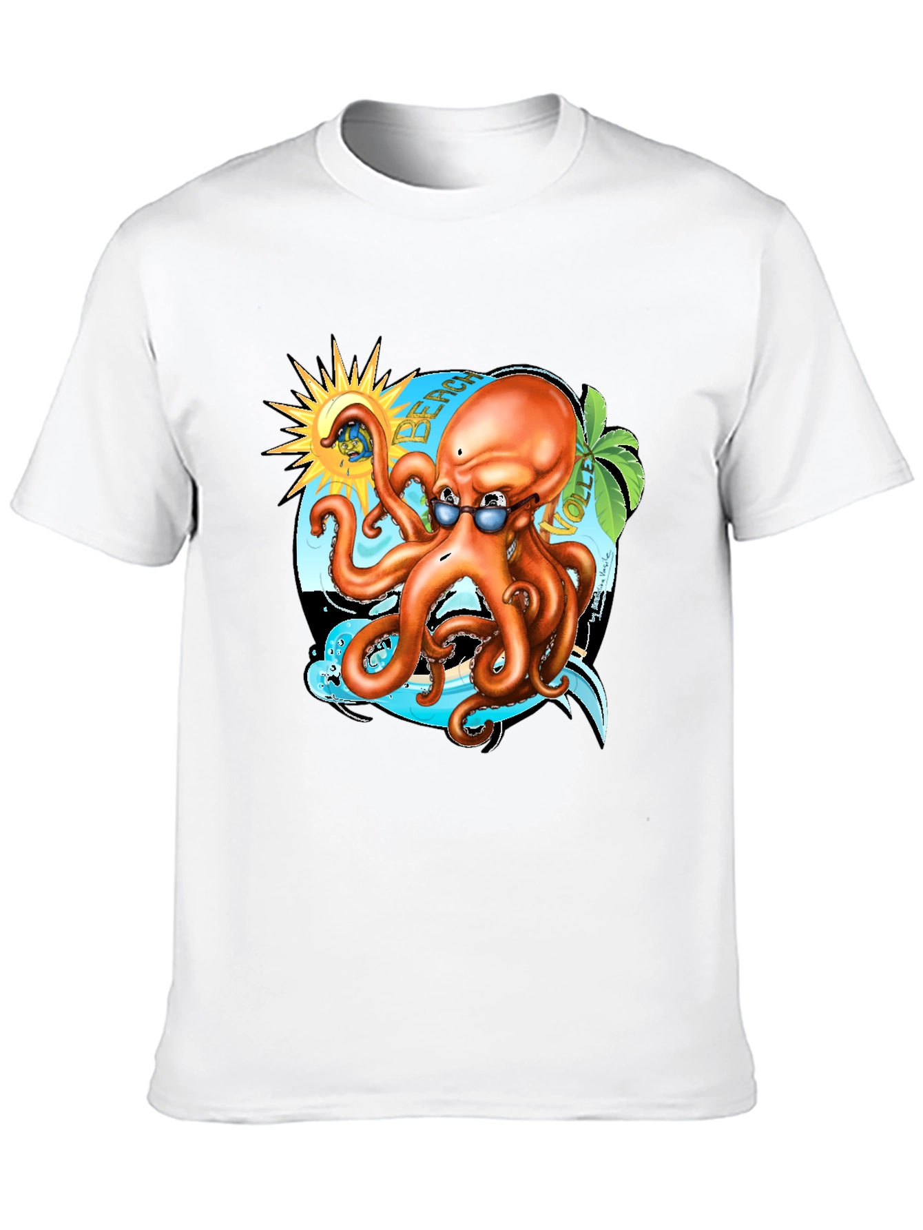 Cool Octopus Beach Volleyball Graphic Tee