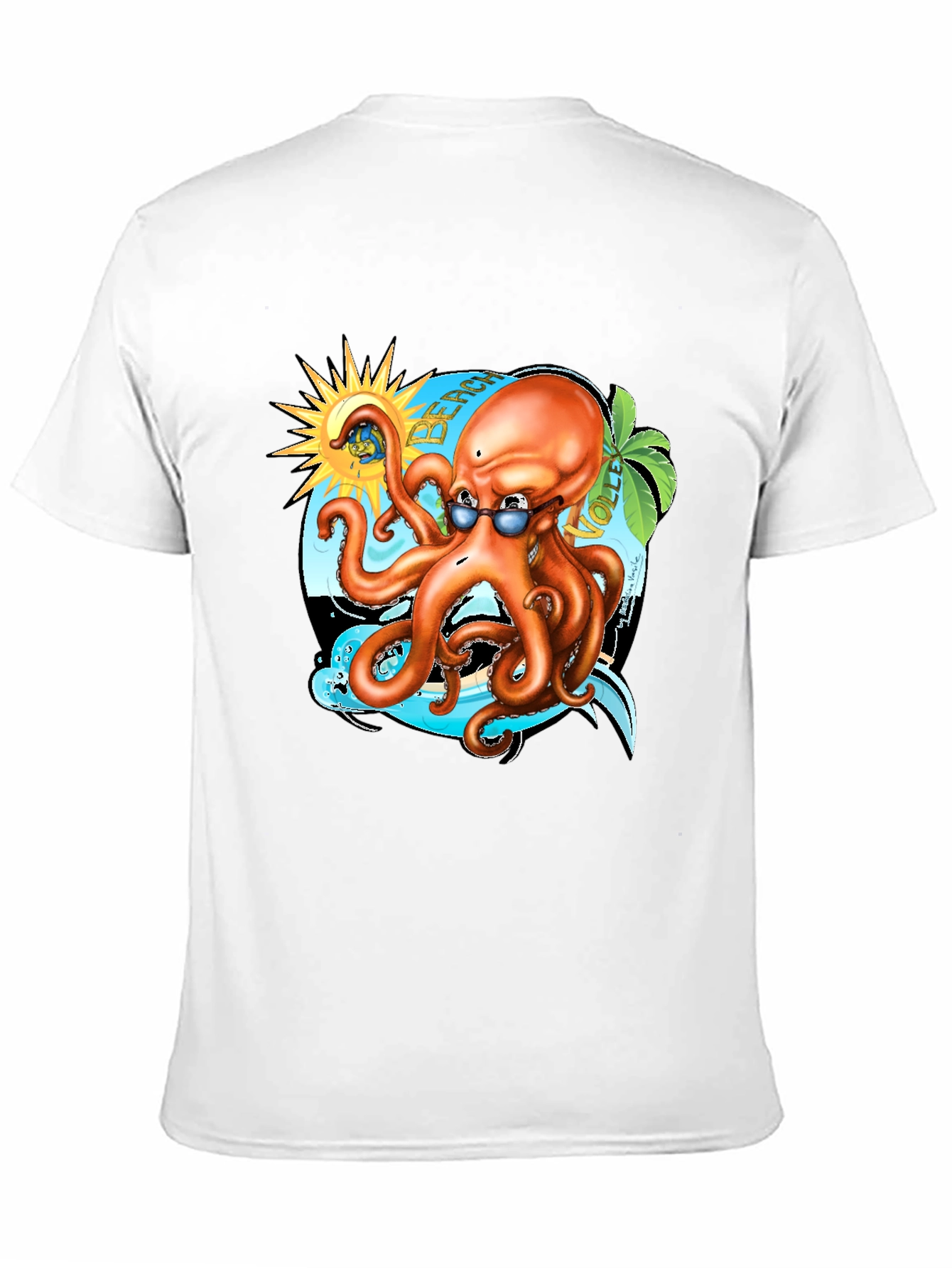 Cool Octopus Beach Volleyball Graphic Tee