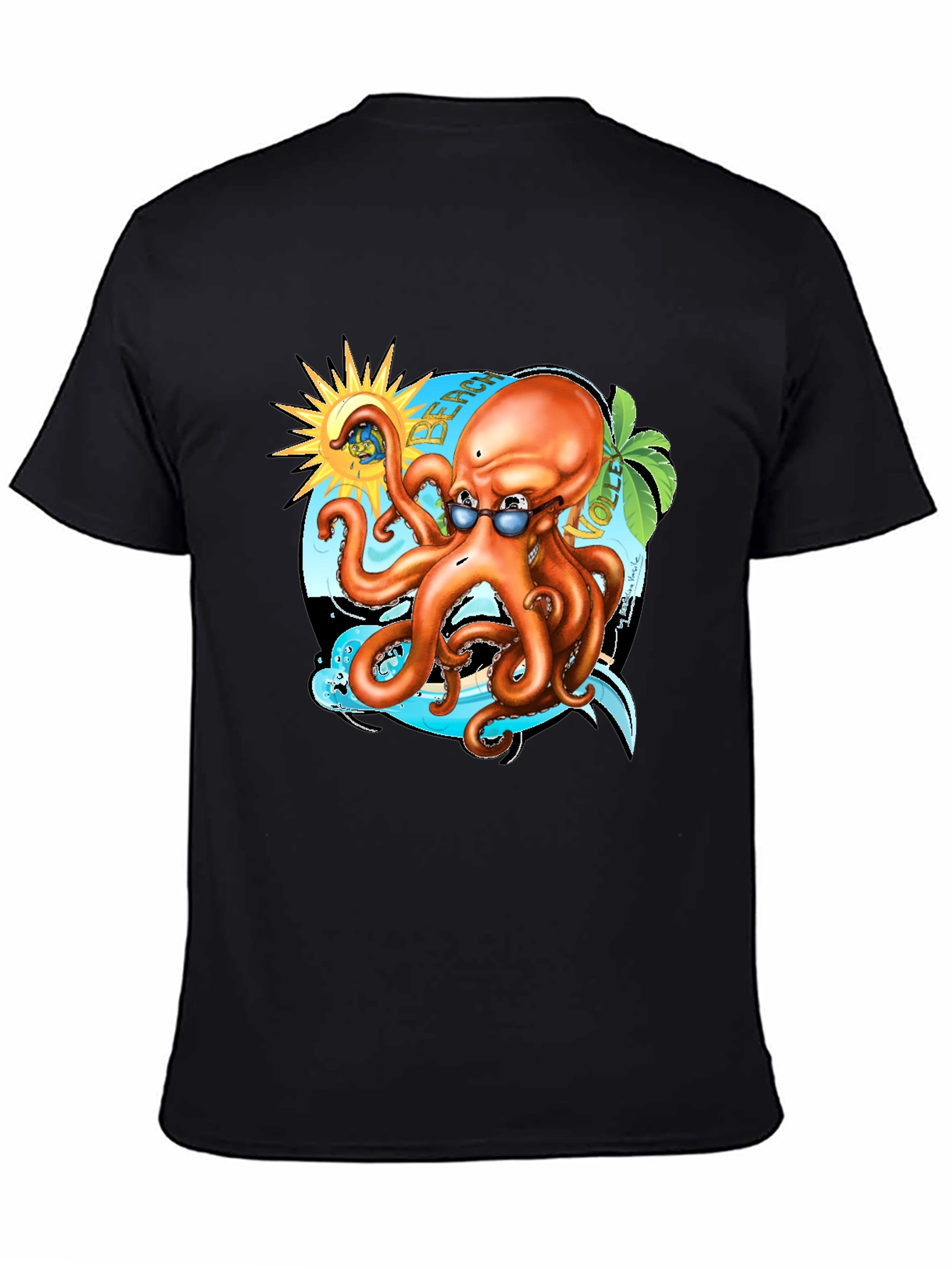 Cool Octopus Beach Volleyball Graphic Tee