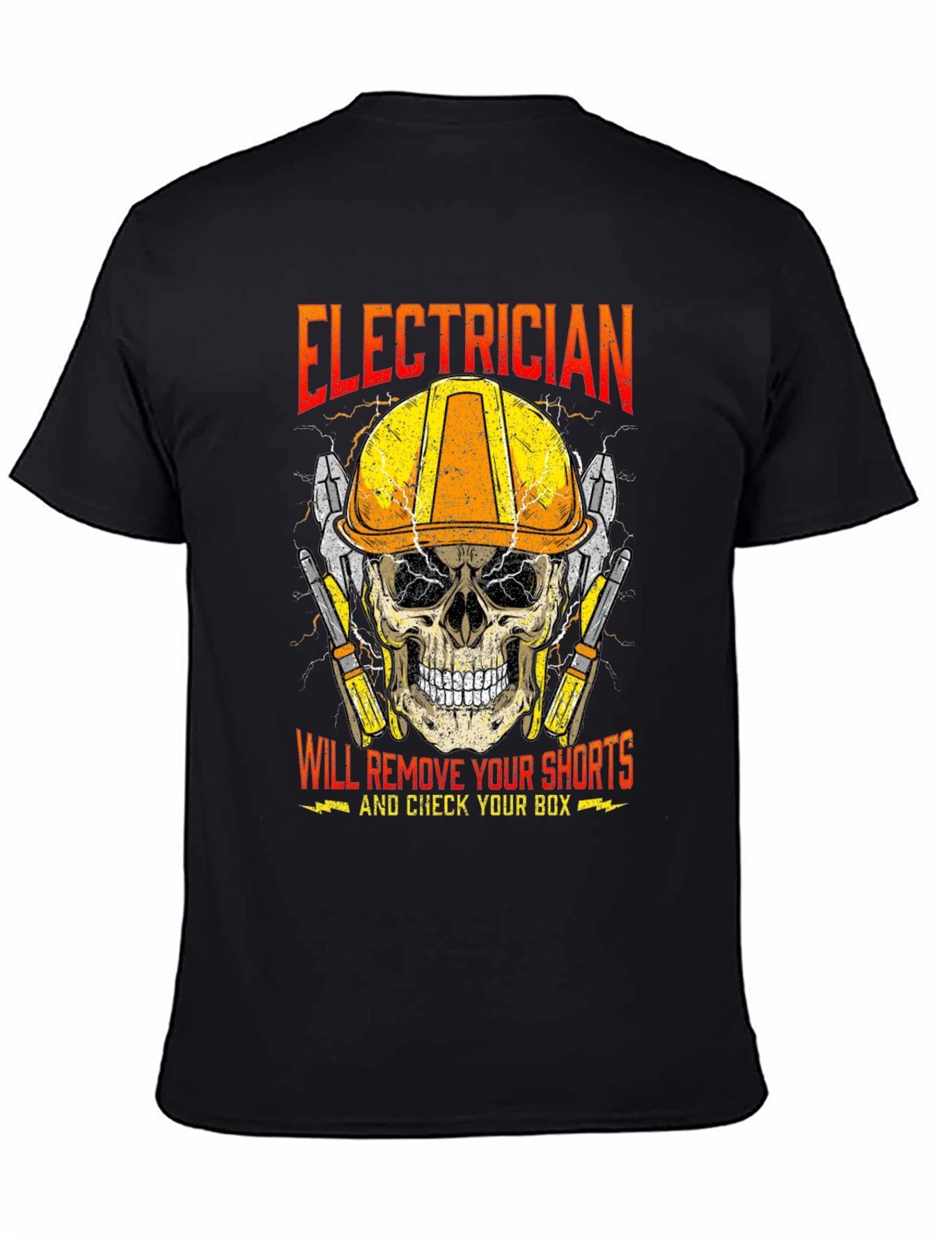 Electrician Skull T-Shirt - Humor Tee