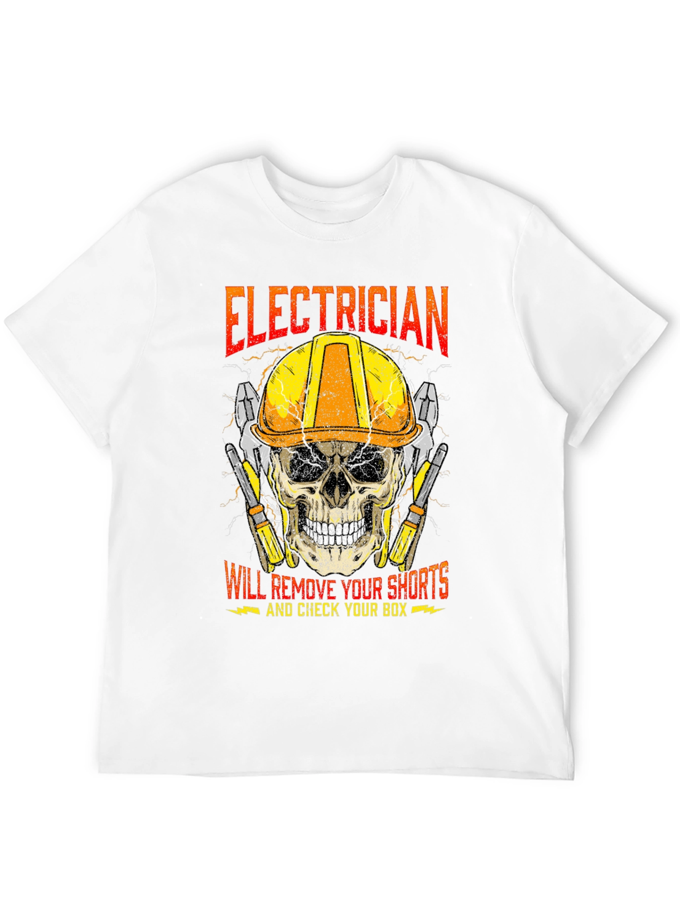 Electrician Skull T-Shirt - Humor Tee