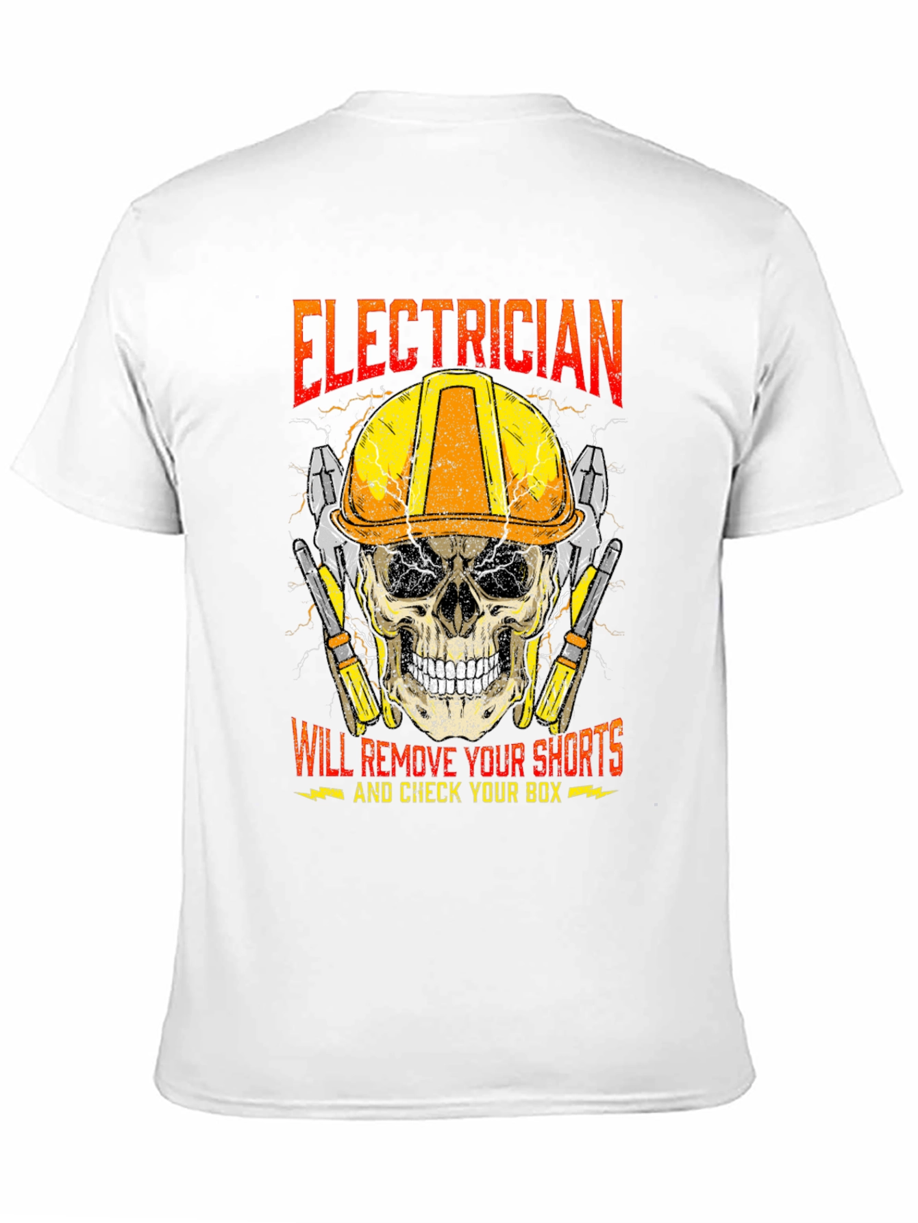 Electrician Skull T-Shirt - Humor Tee