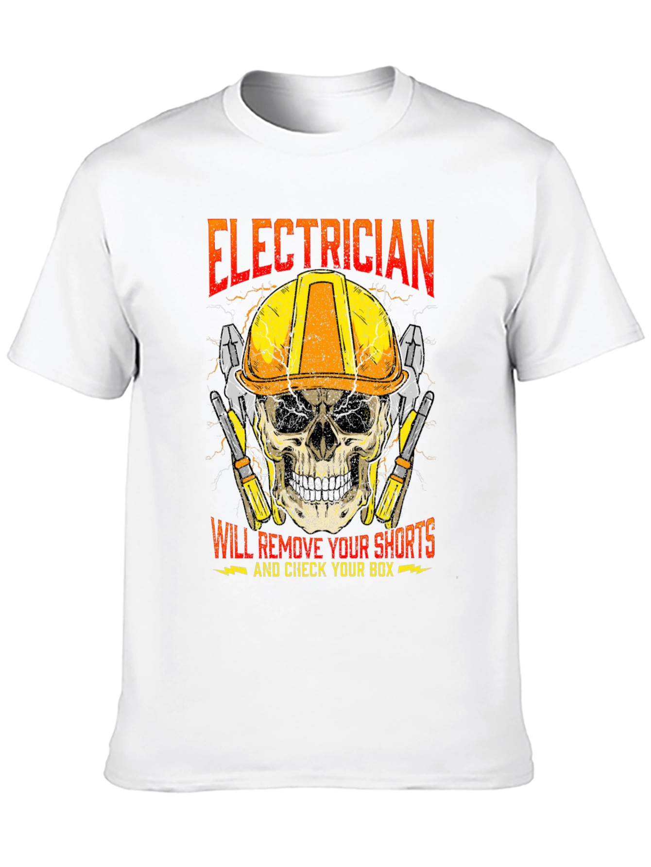 Electrician Skull T-Shirt - Humor Tee