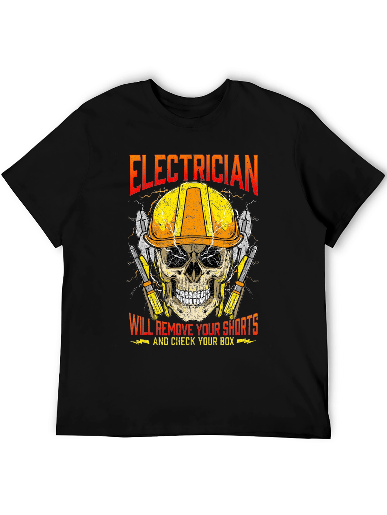 Electrician Skull T-Shirt - Humor Tee