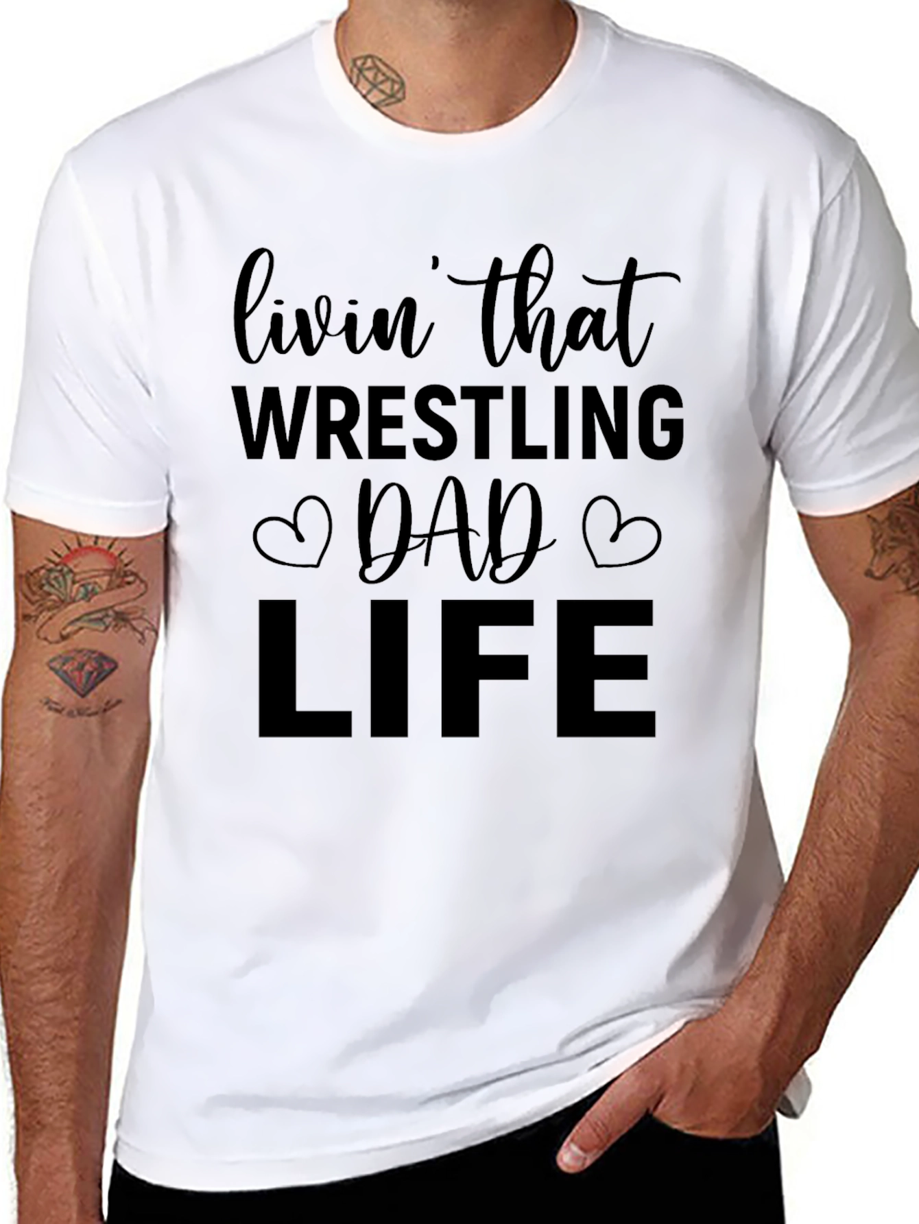 Wrestling Dad Life Graphic T-Shirt