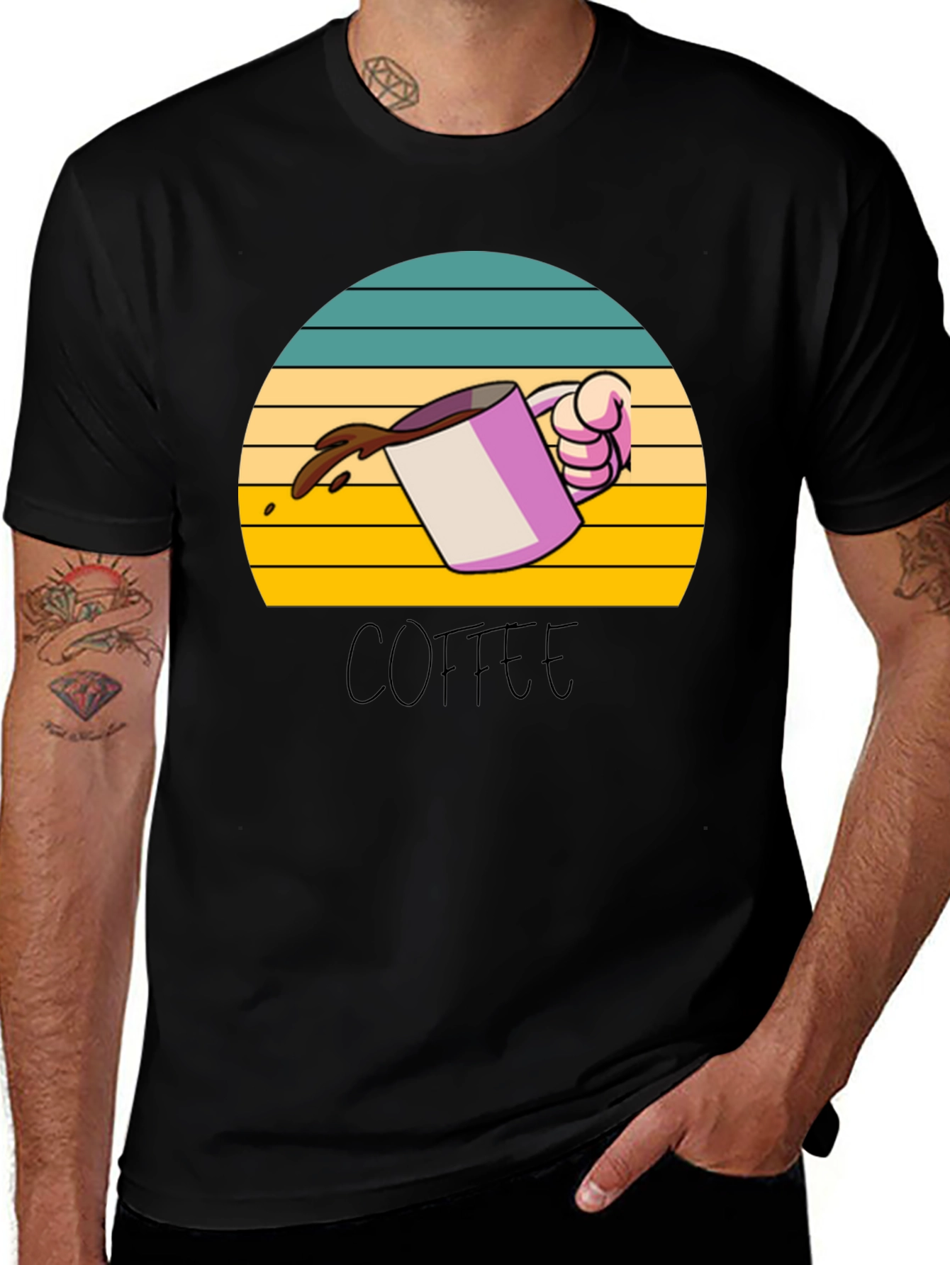 Coffee Sunset Graphic Tee - Unisex Soft Cotton T-Shirt