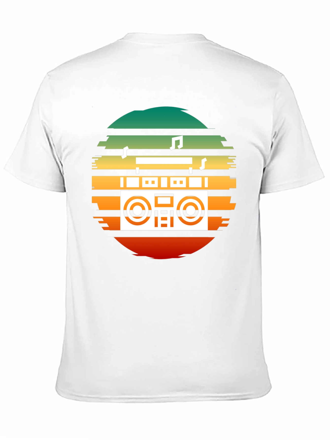 Retro Boombox Sunset Graphic Tee