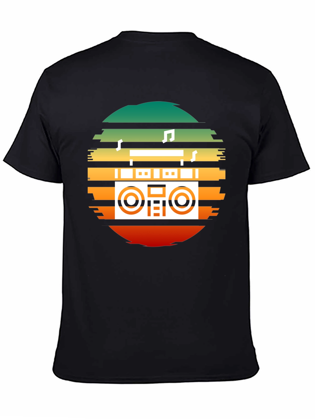 Retro Boombox Sunset Graphic Tee