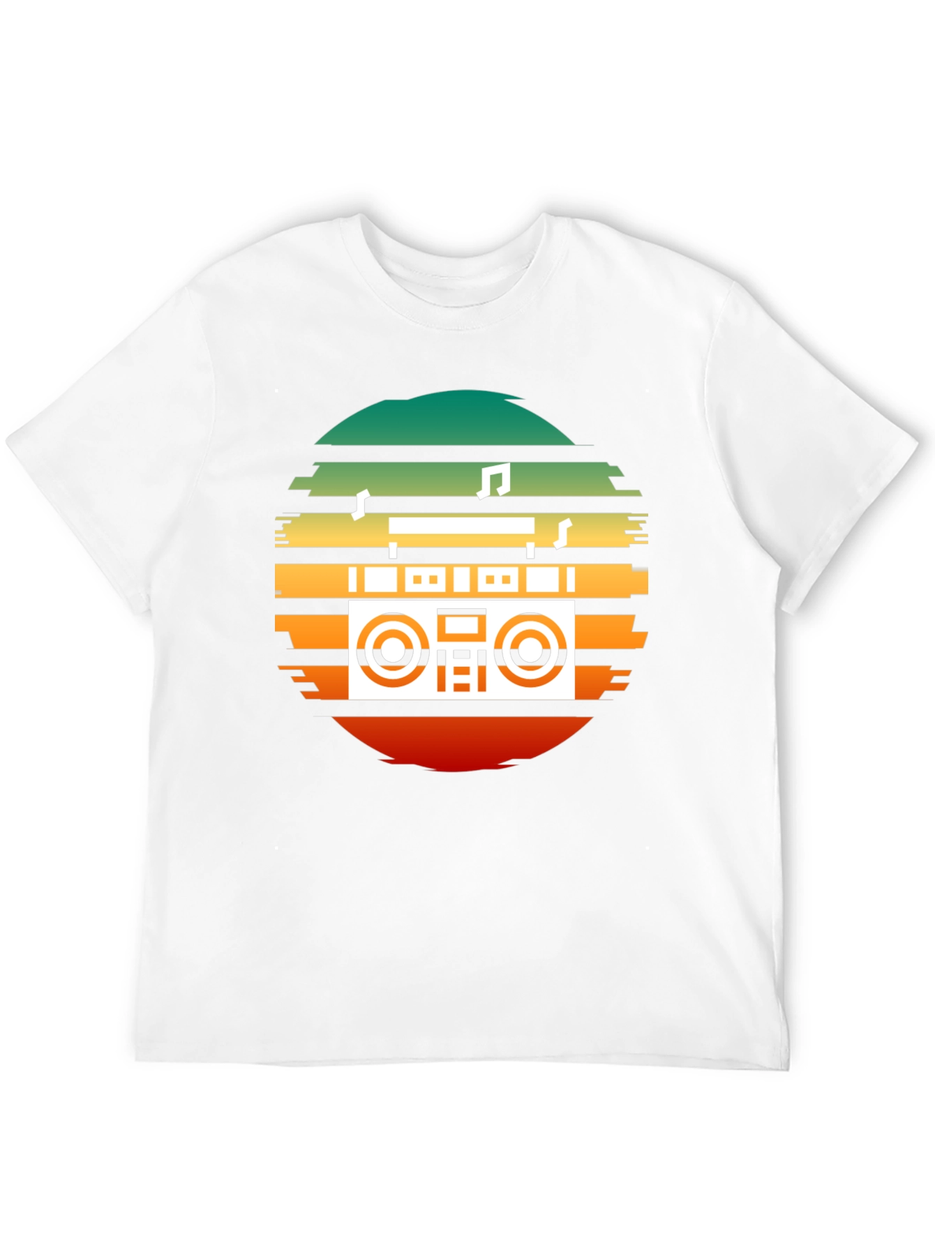 Retro Boombox Sunset Graphic Tee