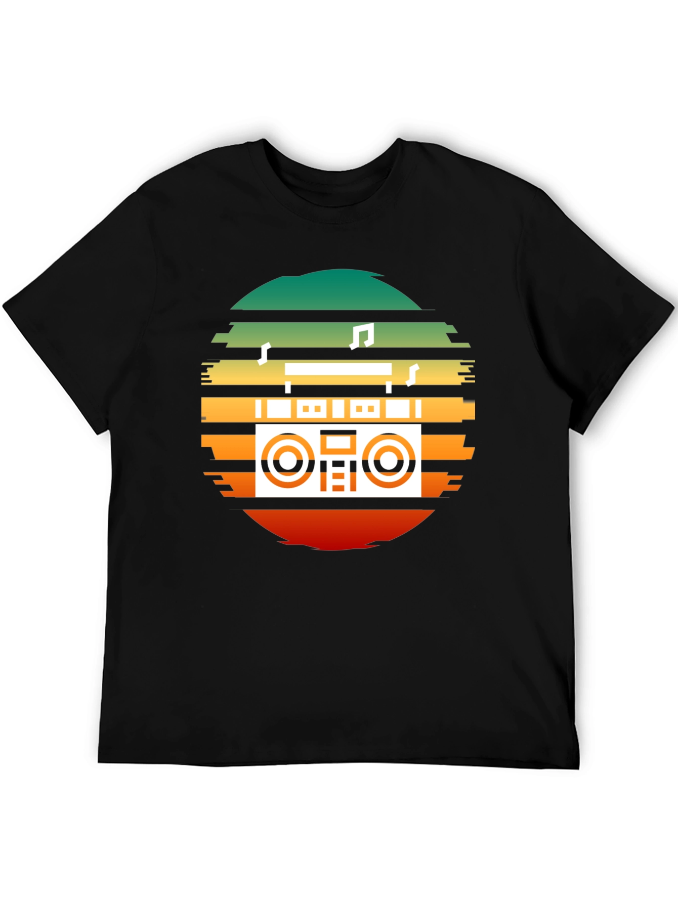 Retro Boombox Sunset Graphic Tee