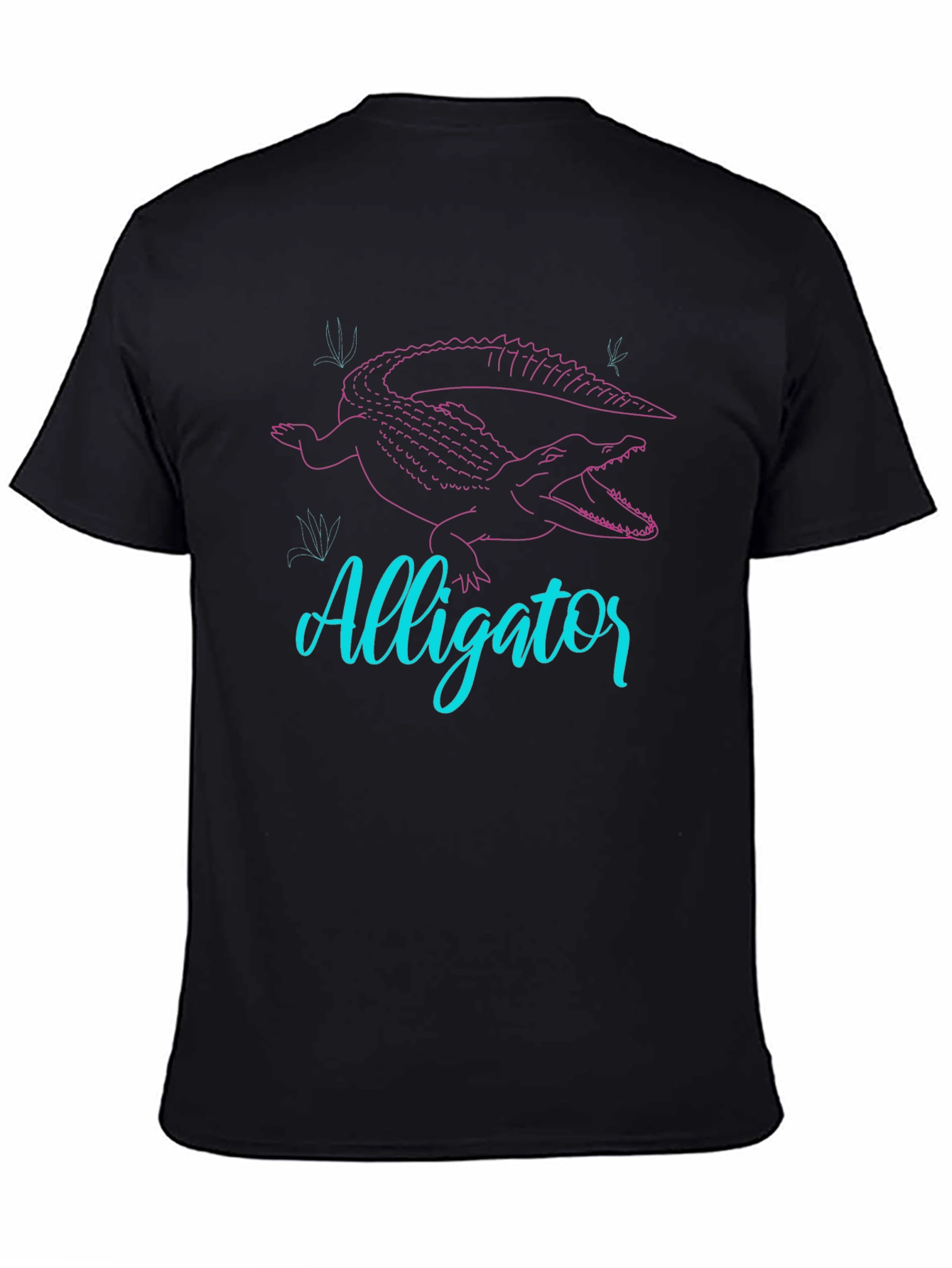 Alligator Graphic Tee - Black Crew Neck T-Shirt