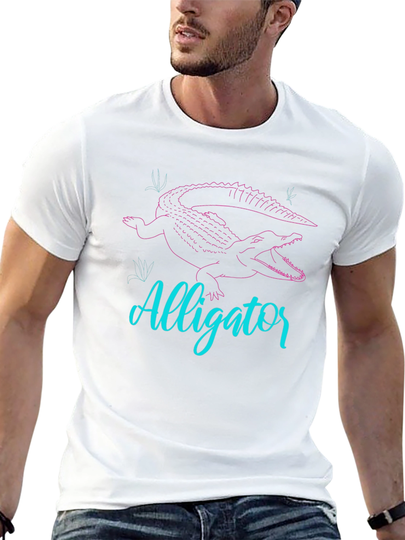 Alligator Graphic Tee - Black Crew Neck T-Shirt