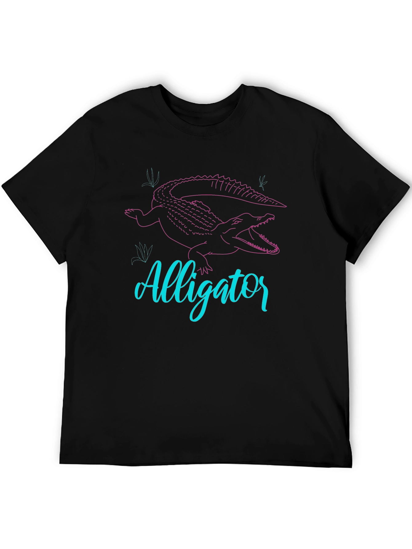 Alligator Graphic Tee - Black Crew Neck T-Shirt