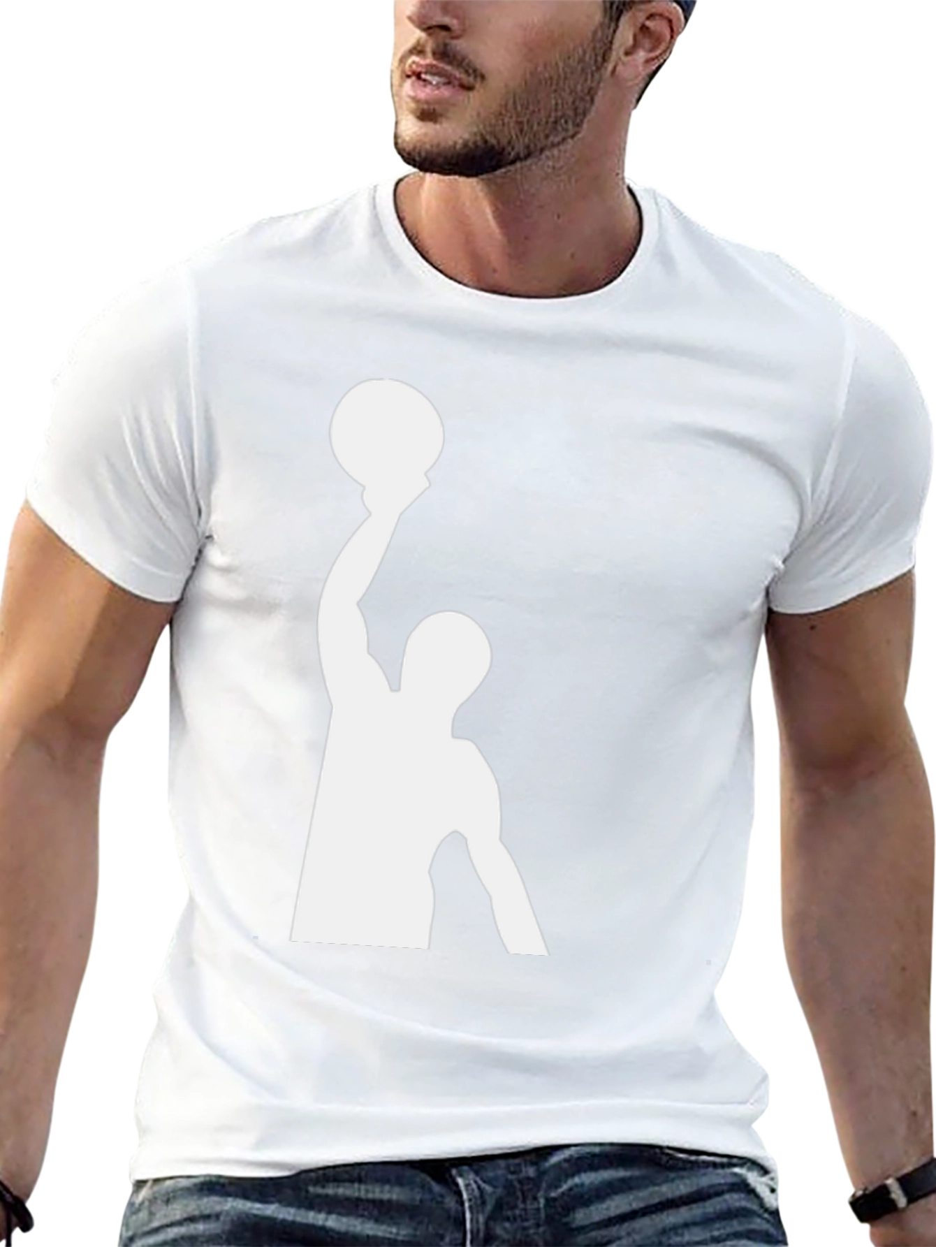Basketball Player Graphic Tee - Black Cotton T-Shirt