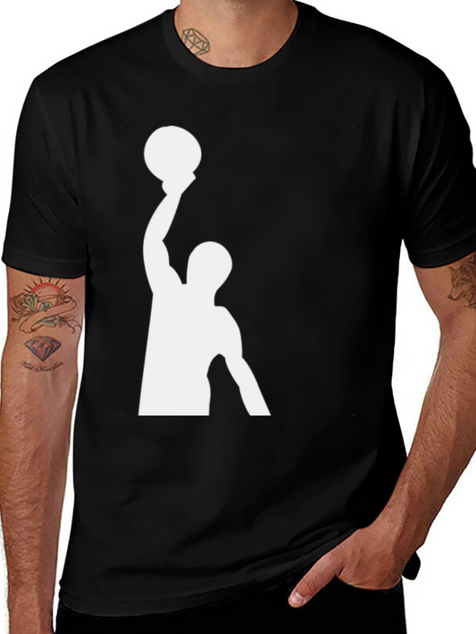Basketball Player Graphic Tee - Black Cotton T-Shirt