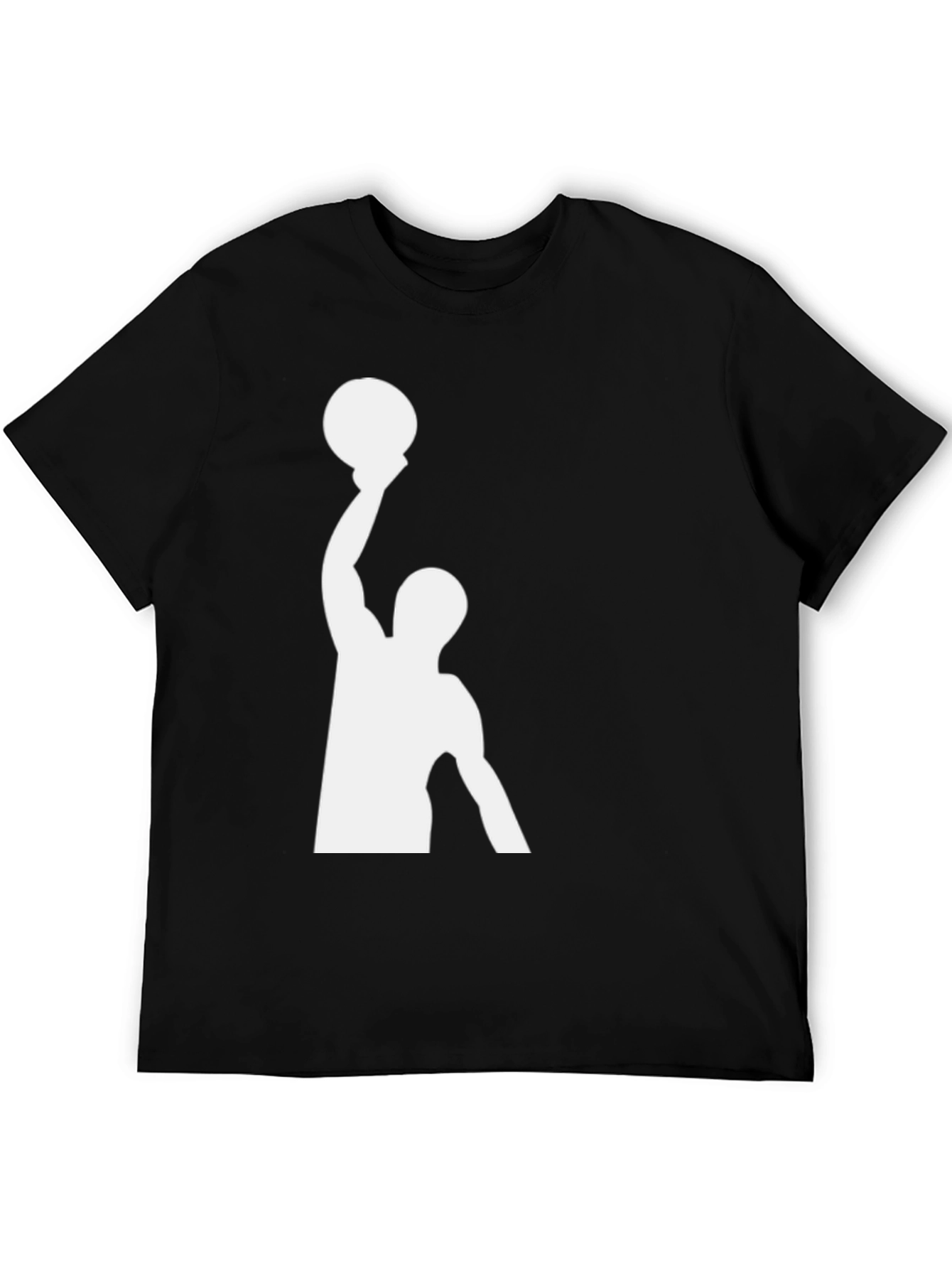 Basketball Player Graphic Tee - Black Cotton T-Shirt